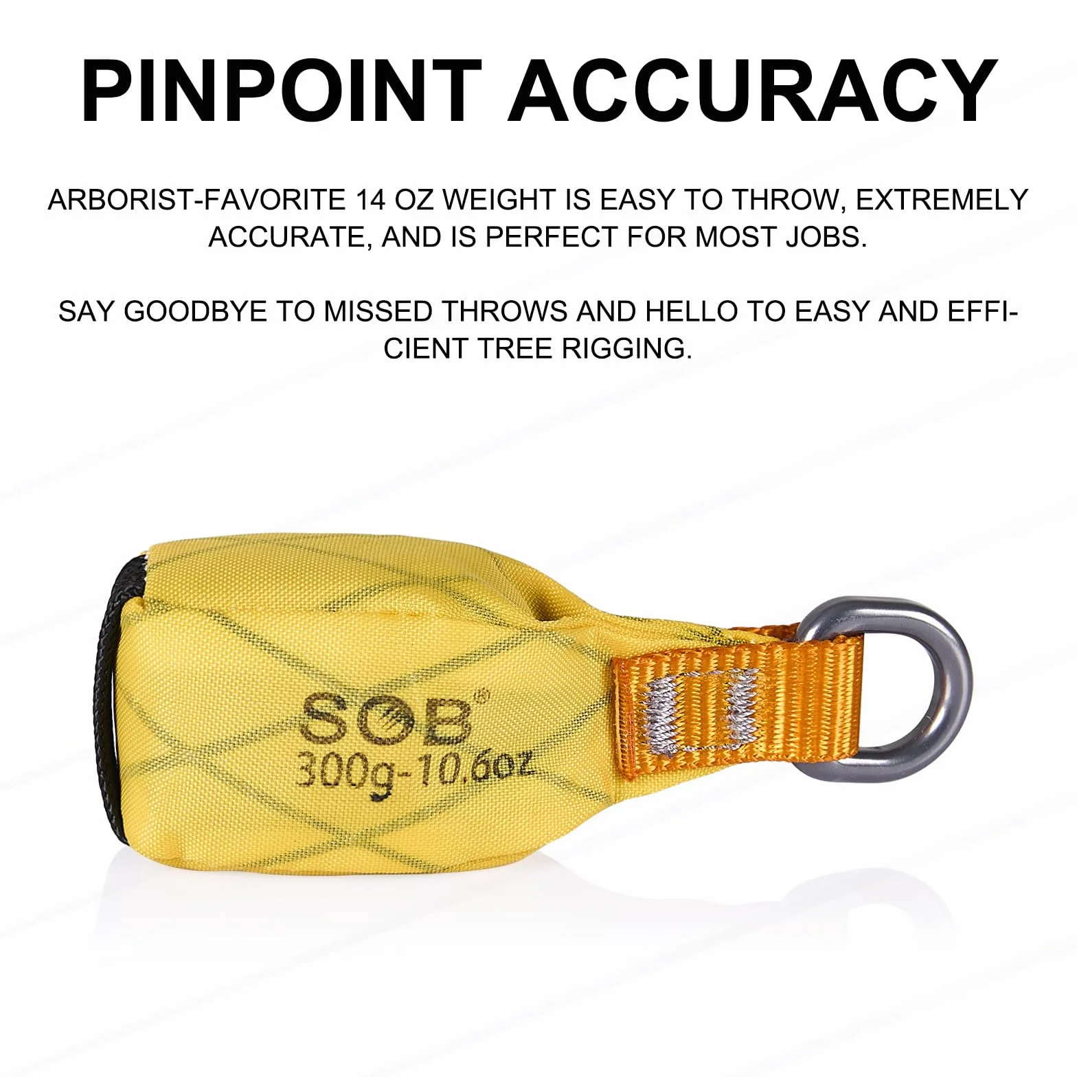 SOB Arborist Kit de Línea de Lanzamiento, Bolsa con Cuerda de 60 m para Trabajos en Árboles, Amarillo 300G