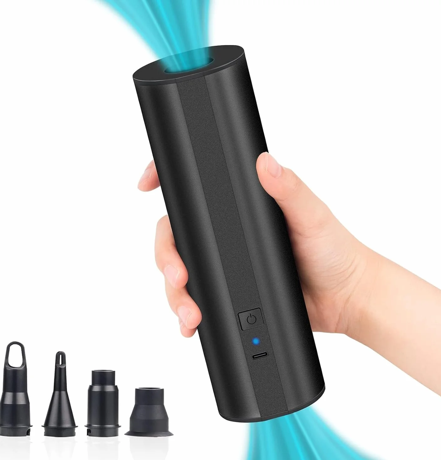 Inflador Eléctrico con Batería Recargable - Bomba para Colchón Hinchable, Paddle Surf, Kayak - Infla/Desinfla con 4 Boquillas