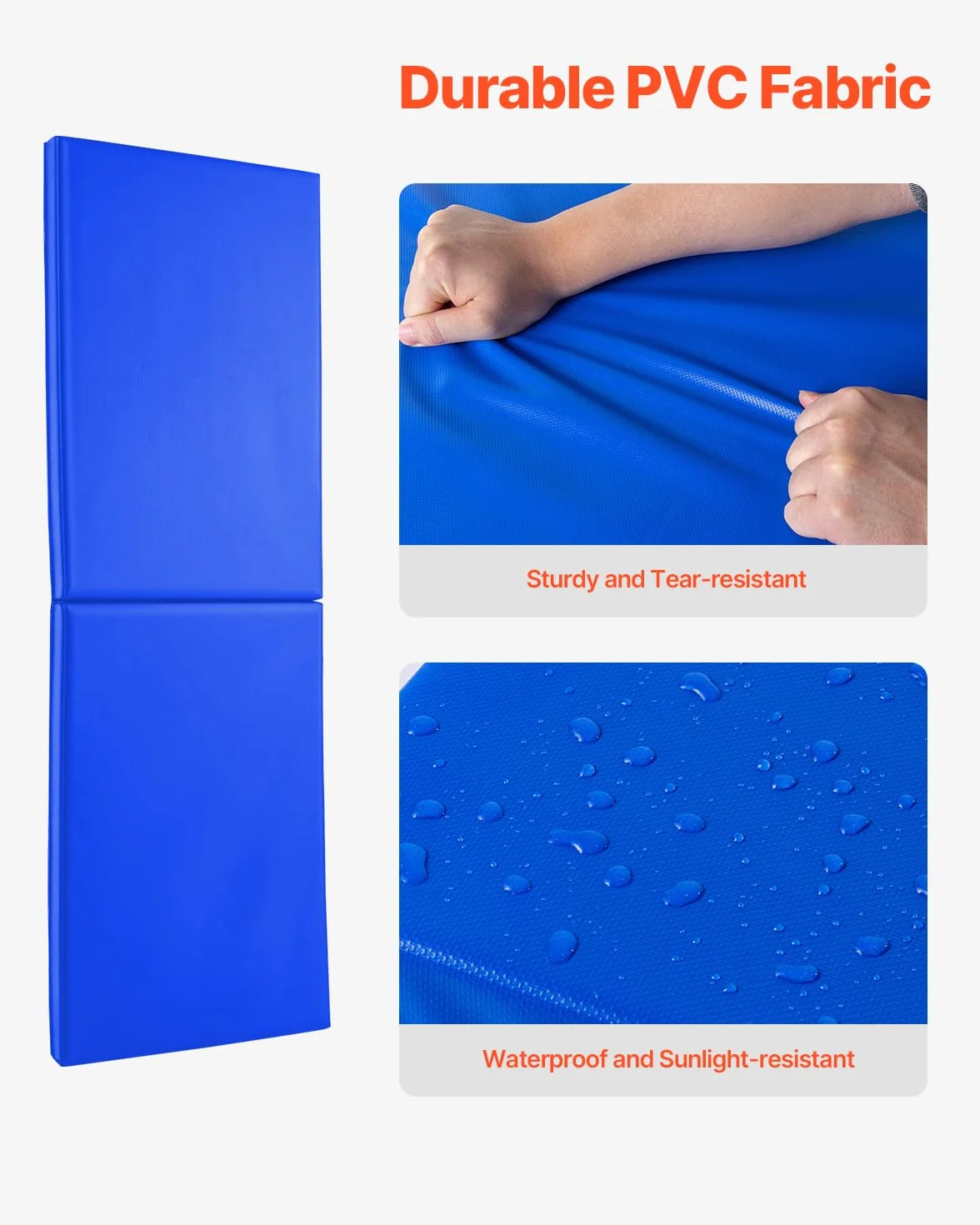 VEVOR Acolchado de Pared para Gimnasio, Resistente al Desgarro, Alta Densidad, para Pared de Cancha de Baloncesto, Duradera e Impermeable para Gimnasio, Garaje, Sótano, 1800 x 600 x 50 mm, Azul