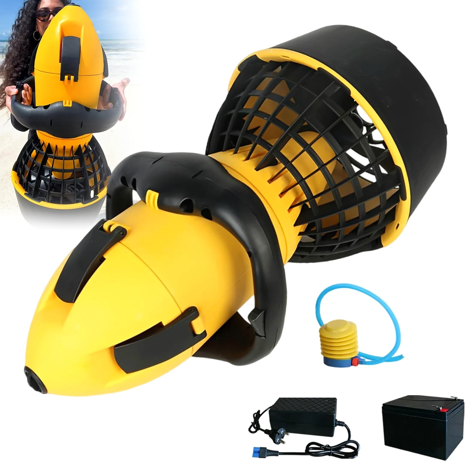 Scooter Submarino Sea Scooter 500W, propulsor Submarino de Doble Velocidad con hélice para Buceo, Snorkel y Aventuras en Piscinas, Nuevo Modelo 2026.