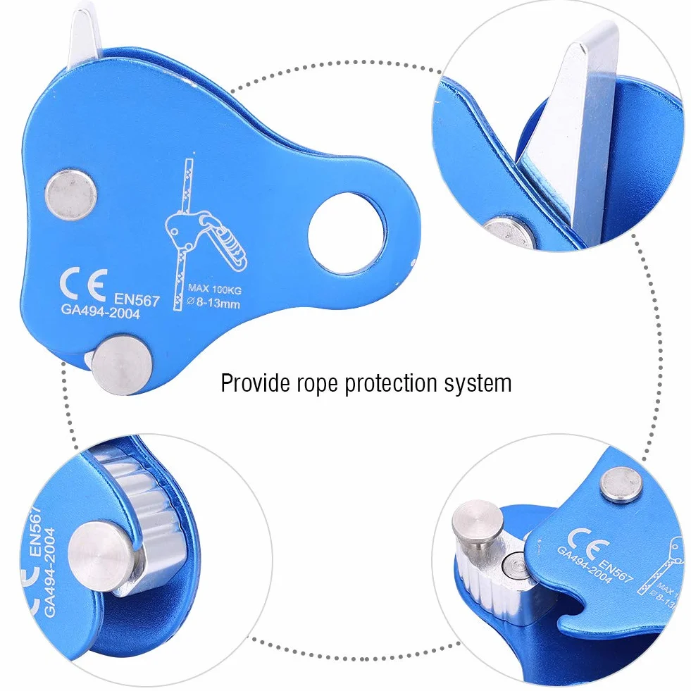 Alomejor - Cuerda para Escalar Protector de Cuerda para montañismo, Dispositivo de Bloqueo automático de Cuerda de Seguridad anticaída de protección