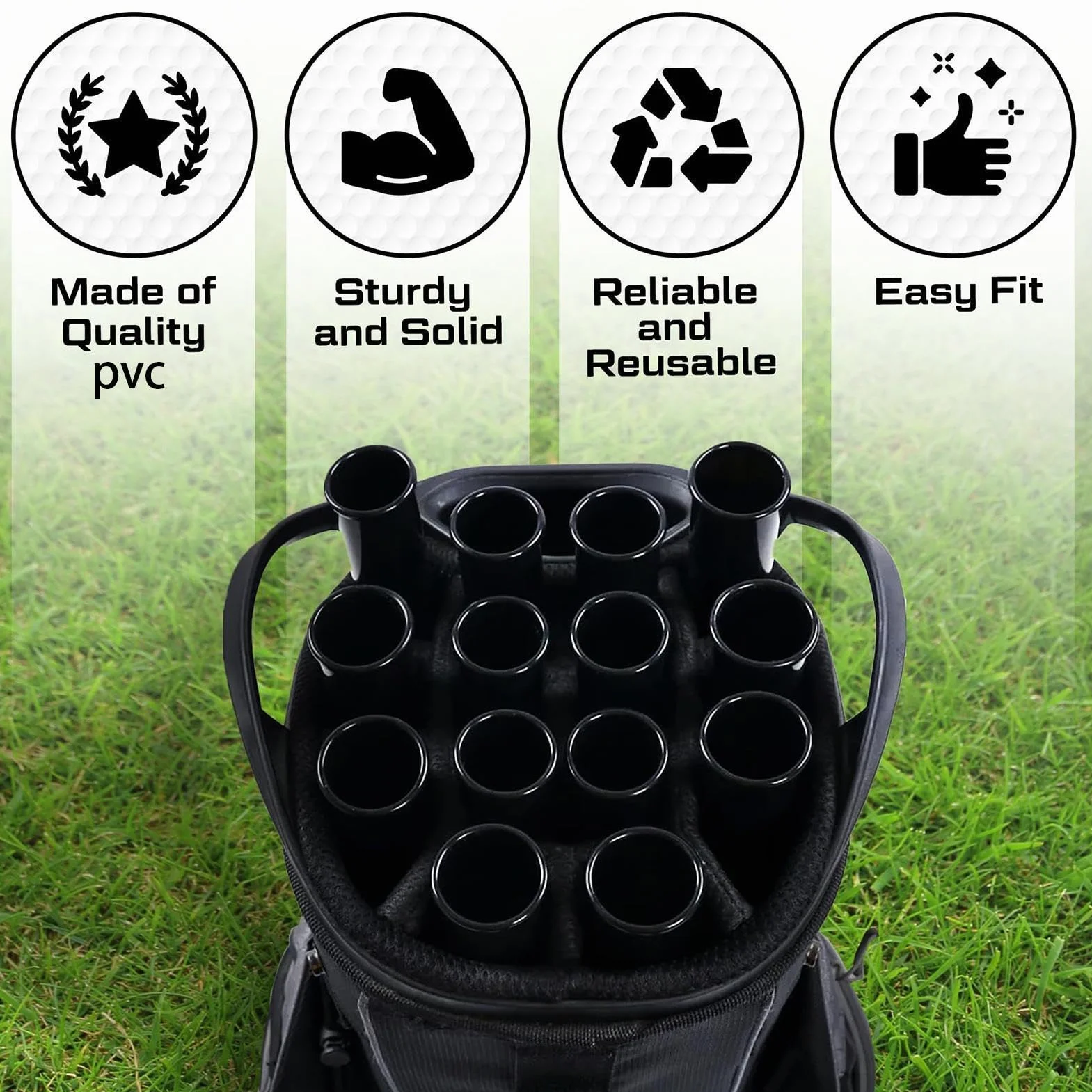 14 tubos de bolsa de tubo de de golf, separadores de repuesto, protector de golf, accesorios de tubo de de golf, separadores de tubos de protección, separadores de tubos de protección,