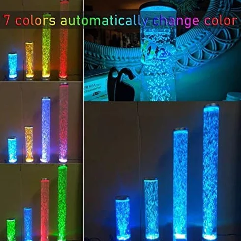 Lámpara de Pie Pez Burbuja 3,3 Pies, Lámpara de Lava LED USB 7 Colores, Regalo para Niños y Adultos