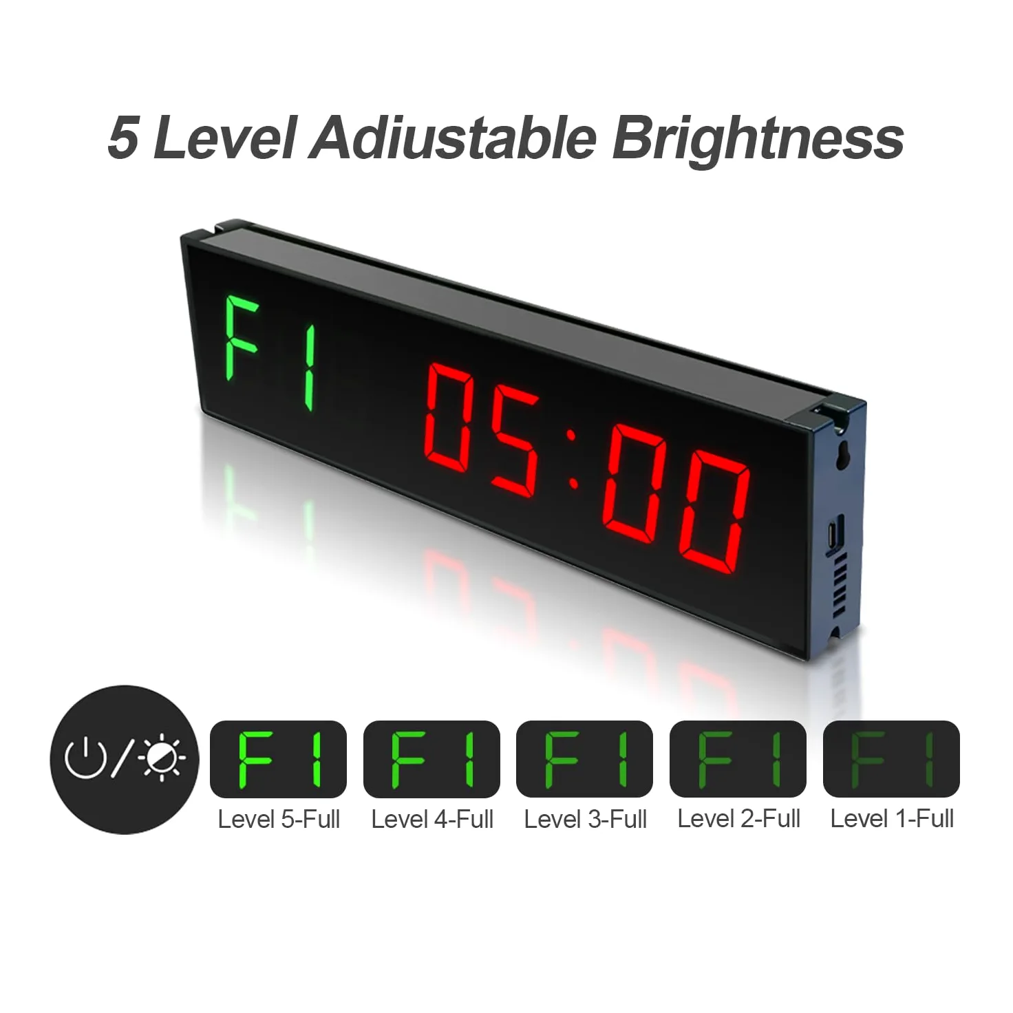 Reloj despertador digital de pared de 12 pulgadas para entrenamiento de intervalos con cronómetro de cuenta regresiva/arriba, temporizador de intervalo de gimnasio, control remoto Tabata EMOM para