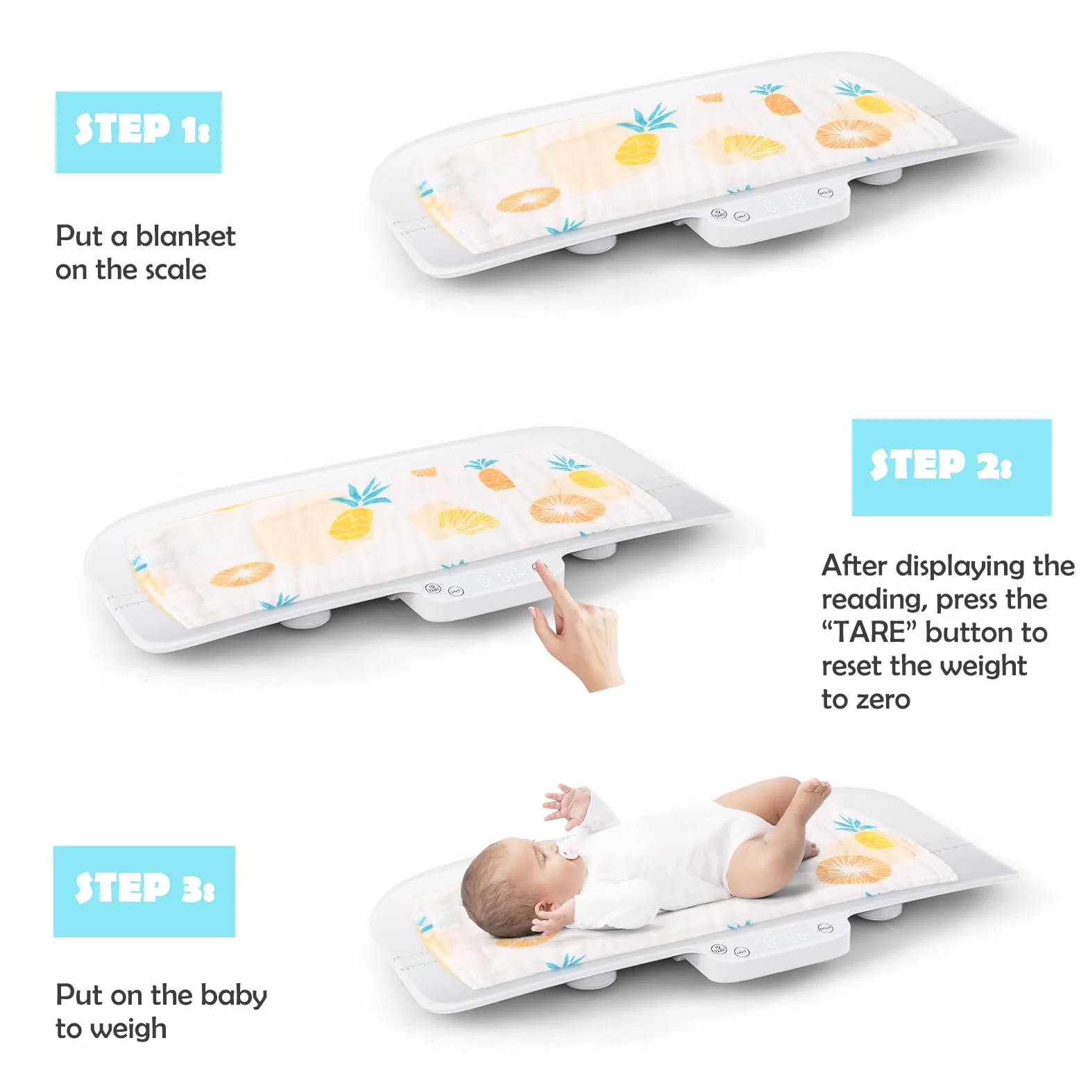 LIFEZEAL Báscula Digital para Bebés con Bluetooth, 2g de Precisión, 10-30kg