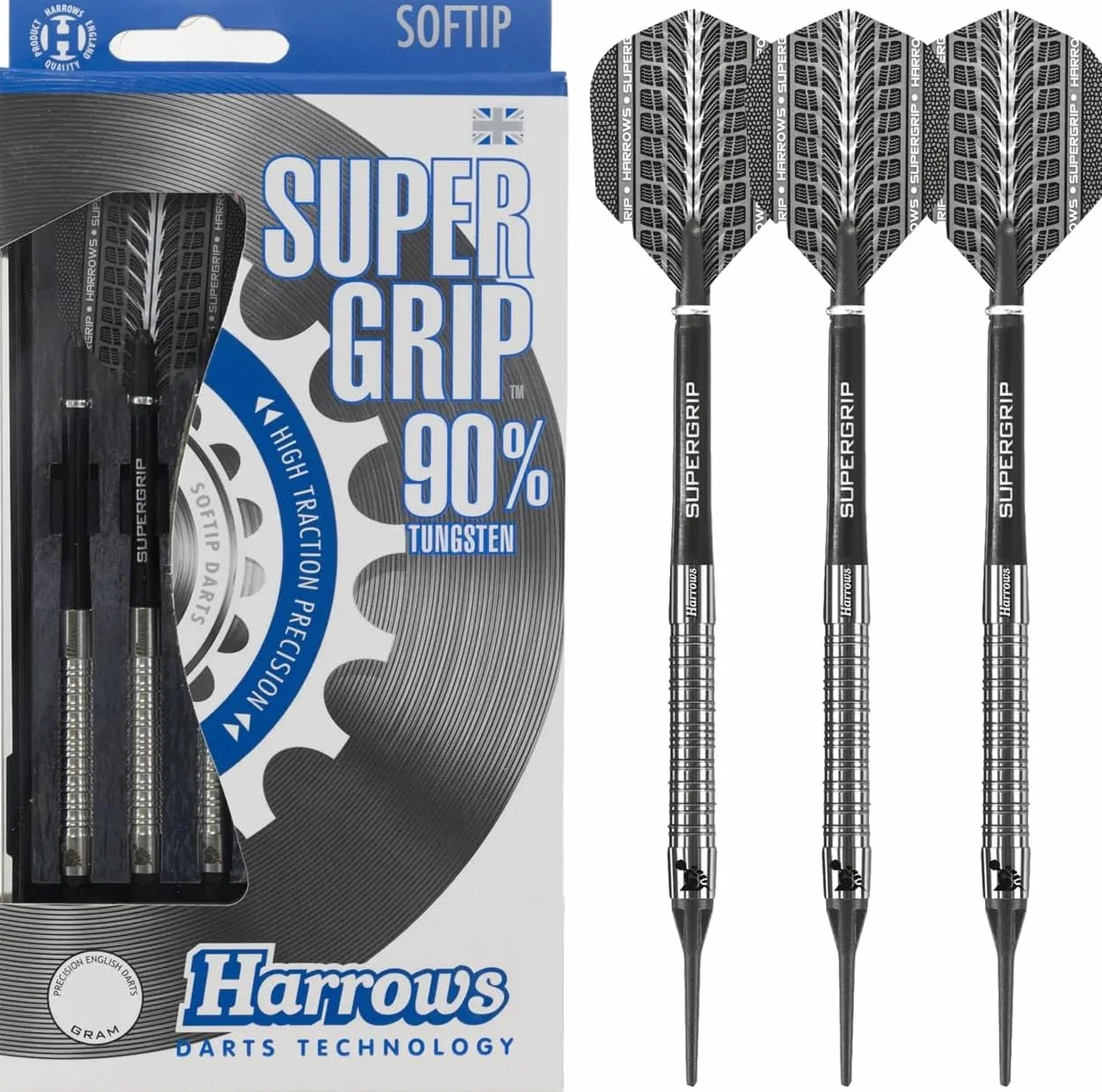 Harrows Super Grip Softdart 90% Tungsten Dardos