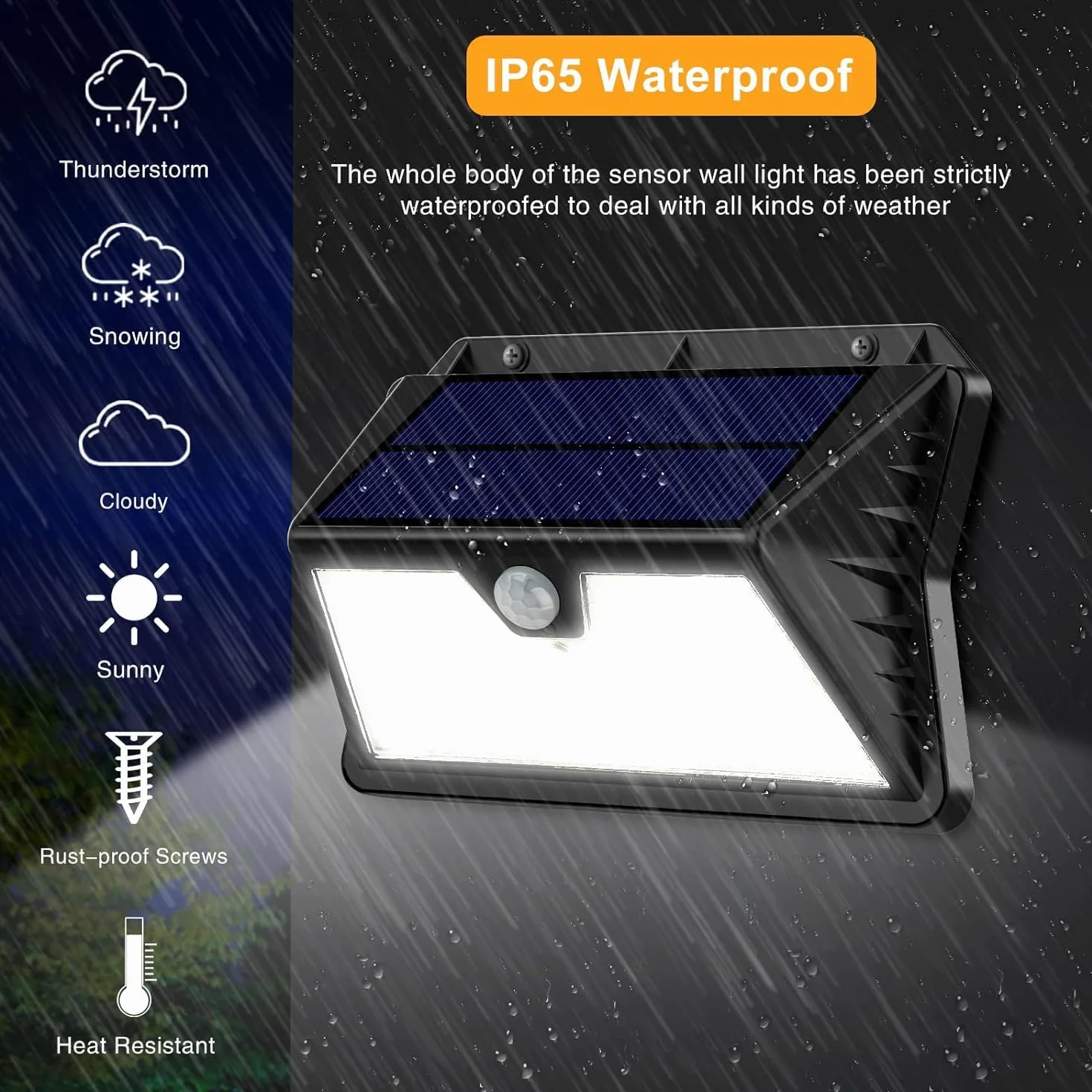 OUILA Luz Solar Exterior 185 LED 3 Modos IP65 Impermeable Blanco Frío 2-Paquete