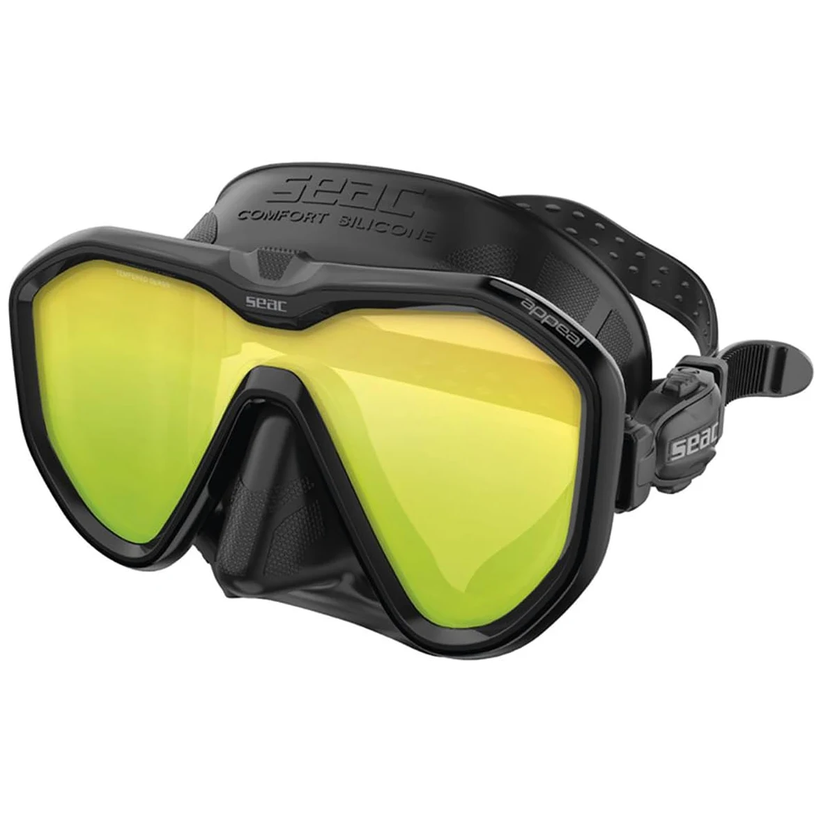Seac Appeal, máscara de Buceo de Lente única Made in Italy con Hebilla 3D Directamente en la Falda