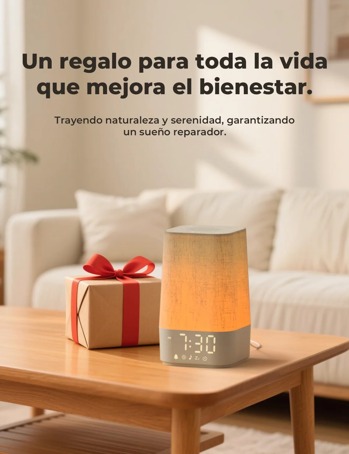 LIORQUE Despertador Amanecer Luz Natural, 13 Niveles de Brillo, 10 Ruido Blanco, 20 Melodías Naturaleza, Alarma Snooze