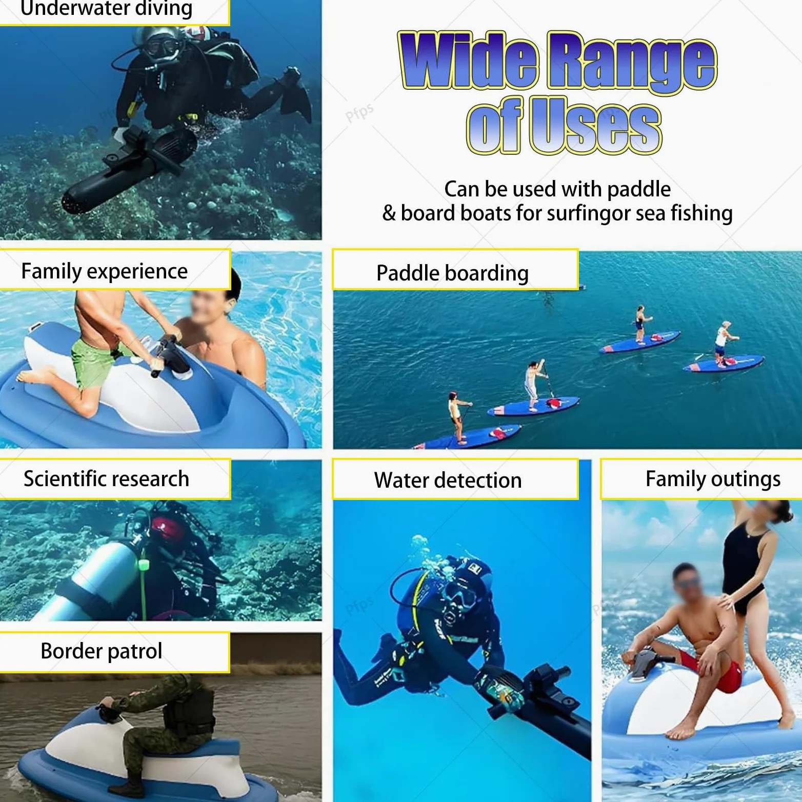 Moto Acuática Eléctrica Hinchable Y Plegable, con Hélice Subacuática De 500 W, Autonomía De 130 Minutos Y Estabilizador Desmontable De Doble Aleta para Practicar Kayak Y Buceo Nothruster