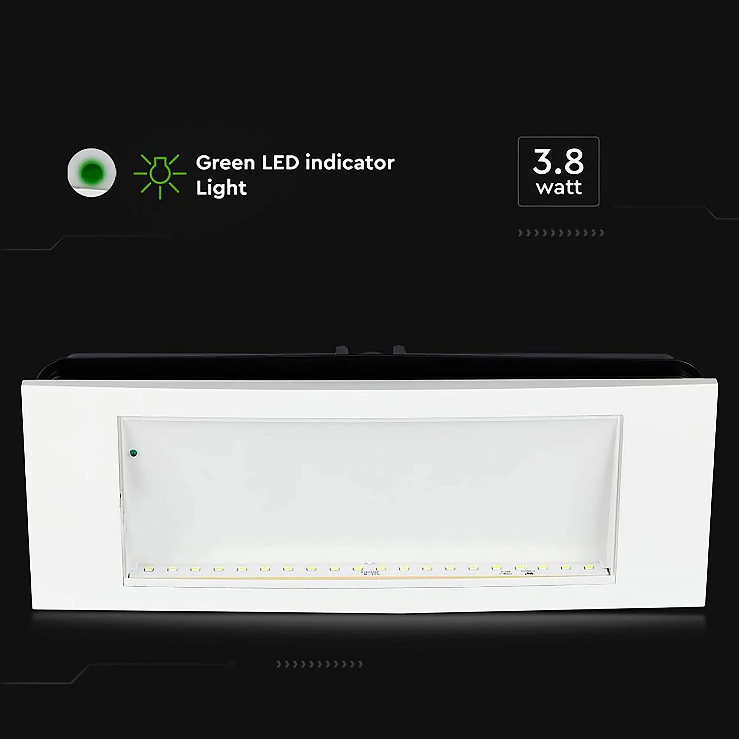 V-TAC Lámpara LED de Emergencia 3,8W 25000 mAh IP20 6000K Luz Empotrable