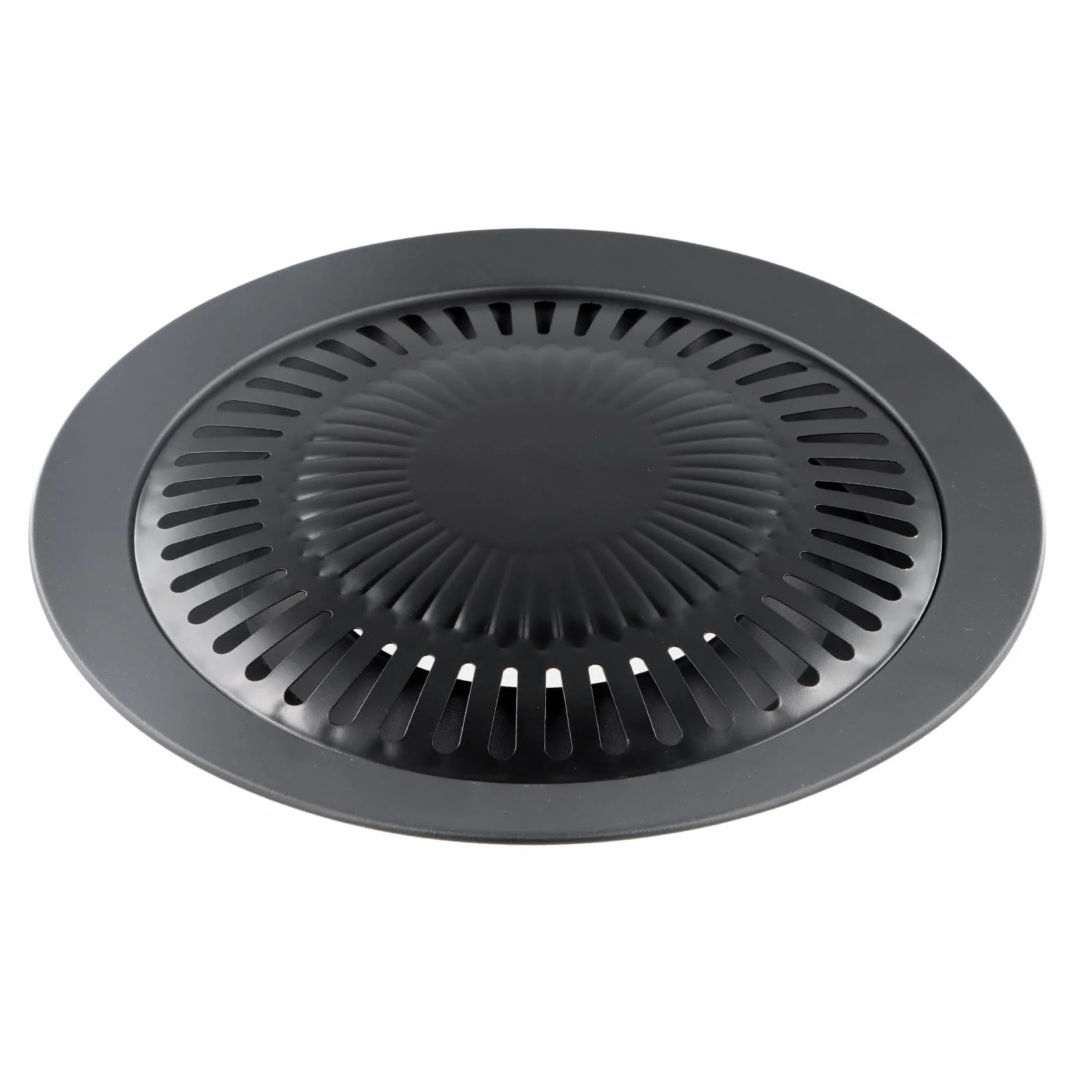 Parrilla para Hornillo Camping de Gas Portátil, Diámetro de 32 cm, Negro Placa de Barbacoacon Revestimiento Antiadherente Ranuras Guía