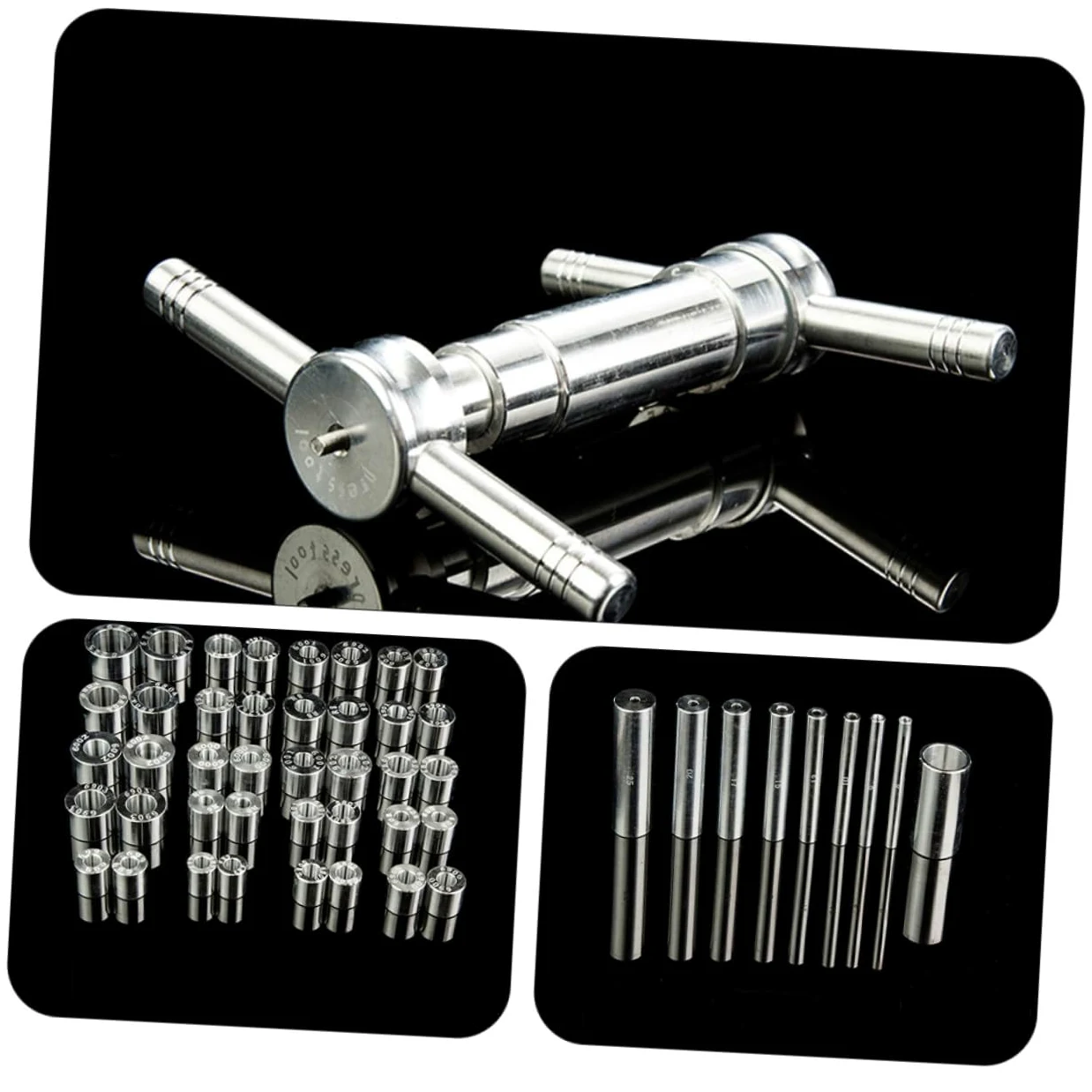 SUPVOX Kit de Instalación de Cojinetes de Bicicleta Negro 1 Juego | Aleación de Aluminio Cnc, Mango Antideslizante, para Buje y Rueda, Mantenimiento Doméstico