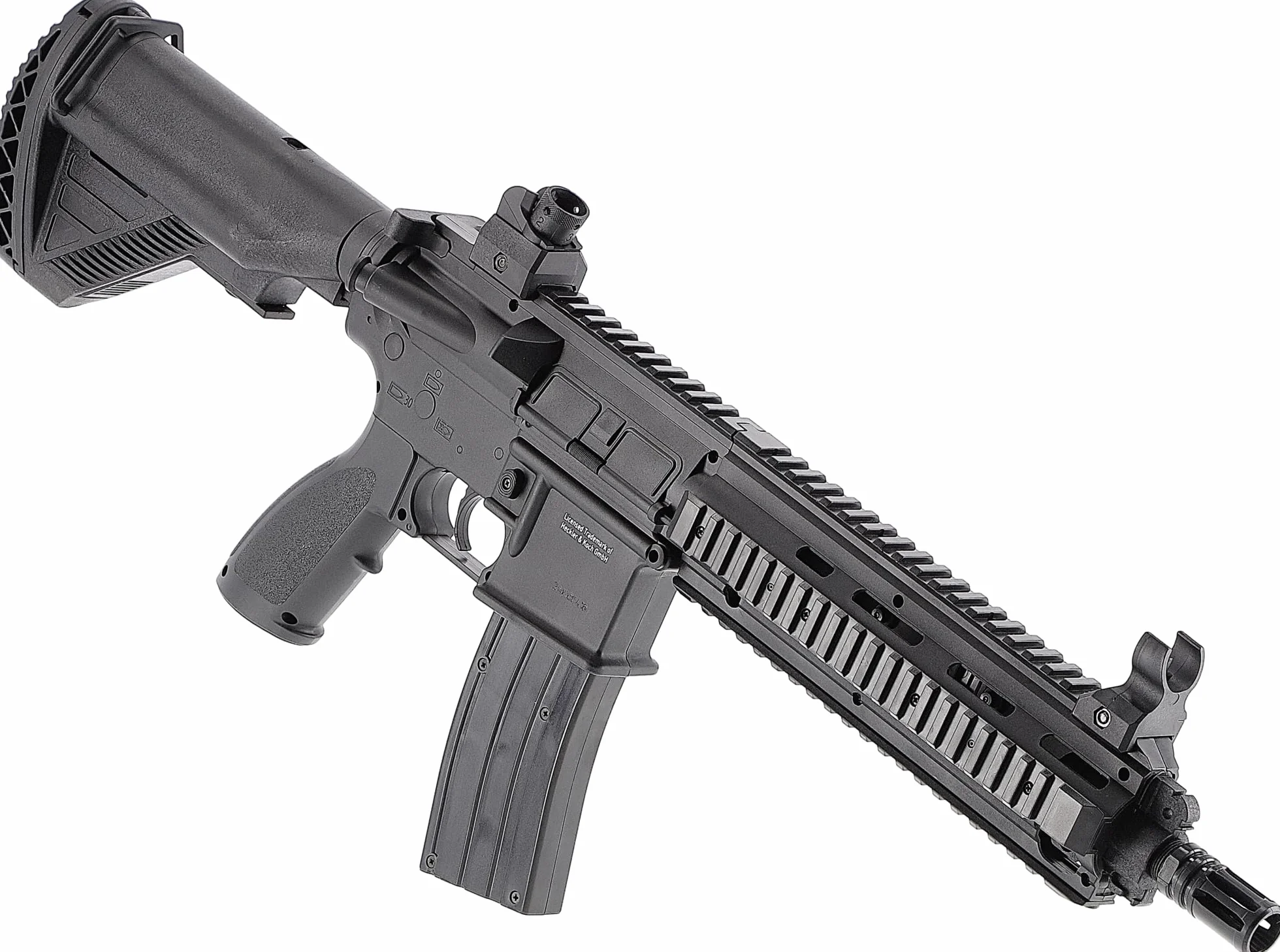 Fusil de airsoft HK416-D Umarex- ref.2.6497-modelo eléctrico - semiautomático/completo (disparo en ráfaga) - material: plástico polímero de alta resistencia - color: negro - potencia 0,5 Joule