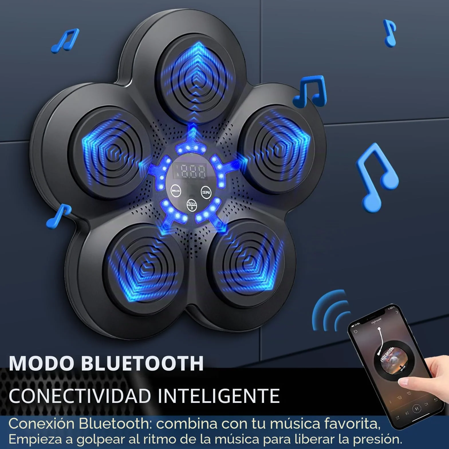 Boxeo Musical Electrónico Portátil de Pared Smart Bluetooth para Niños y Adultos