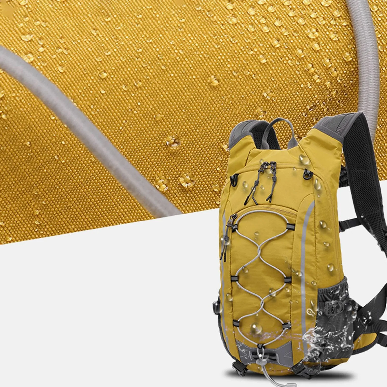 Mochila de Senderismo Y Montañismo de 20 litros, Multifuncional, de Poliéster, con Múltiples Compartimentos para Uso Diario. Resistente, Verde Amarillento