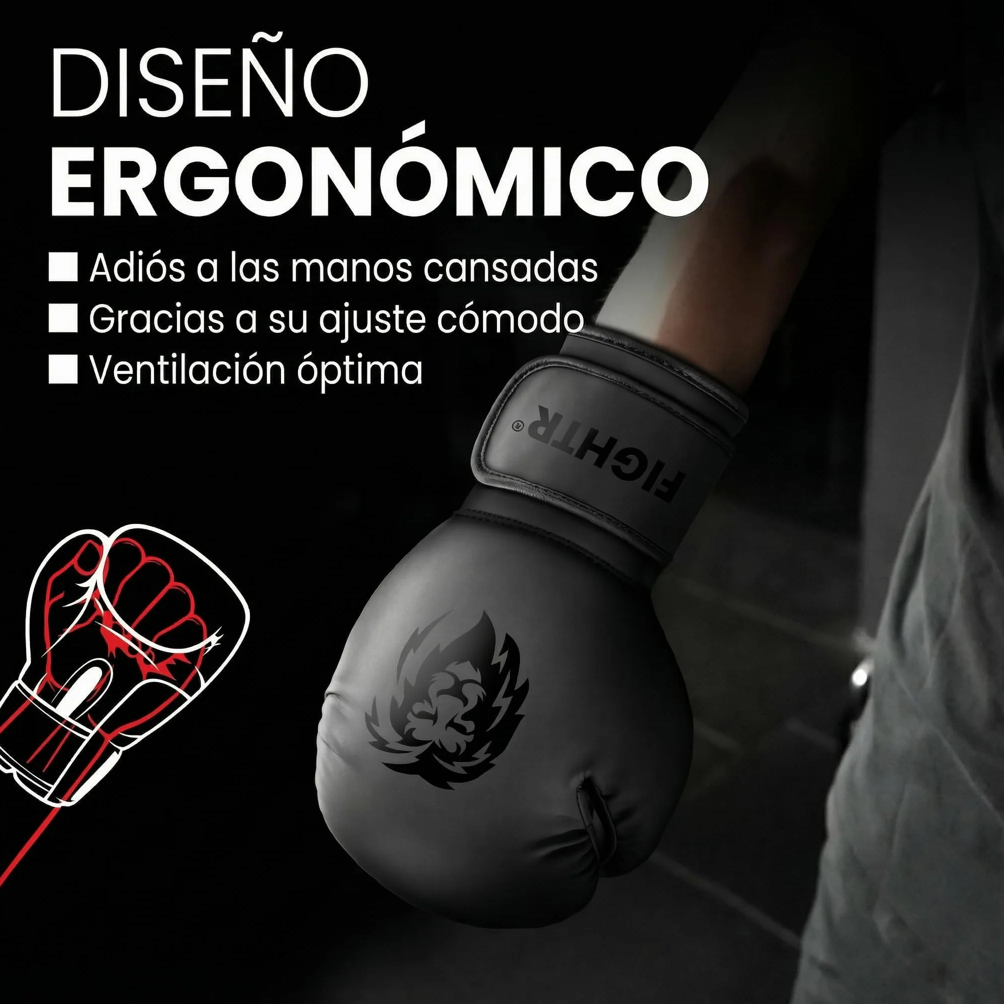 FIGHTR® Guantes de Boxeo 8-16 oz para Boxeo MMA Muay Thai Kickboxing con Bolsa de Transporte