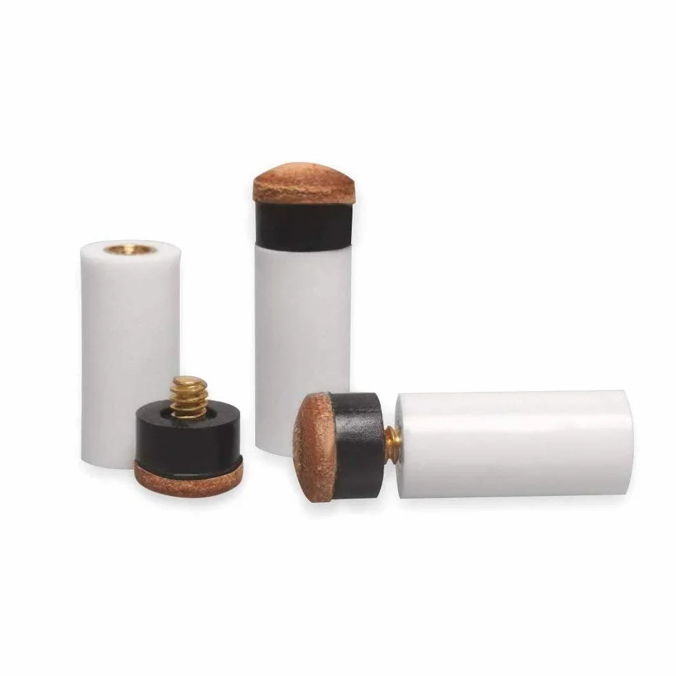 Amacoam Puntas de Tacos de Billar 20 Piezas Duro de 12mm Punta de Repuesto para Taco de Billar Puntas de Billar con Rosca Metálica y Tip para Palos de Billar, Marrón Accesorios de Billar