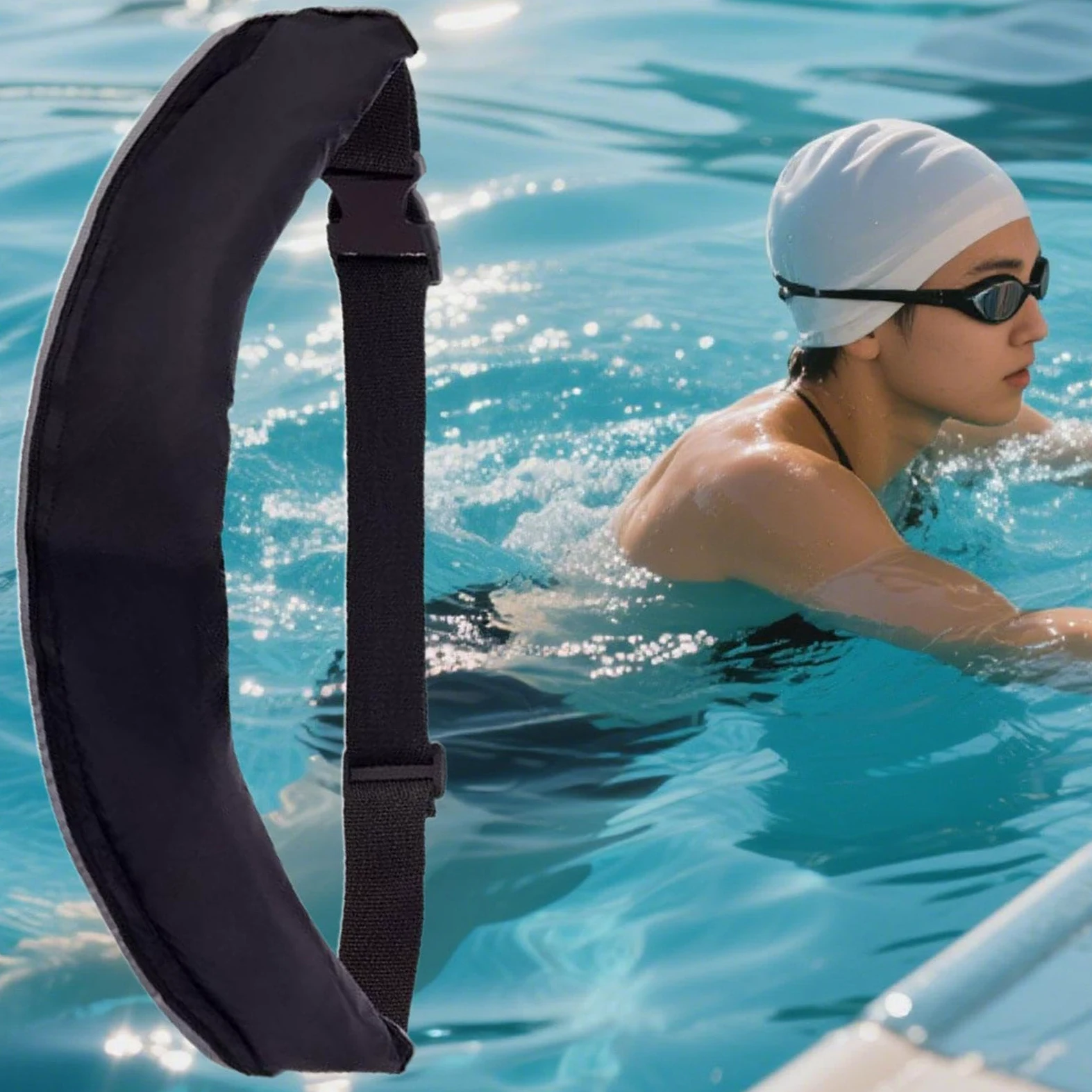 Cinturón De Natación - Flotabilidad Portátil, Dispositivo De Flotación Con Sistema De Inflado Manual, Boya De Rescate De Seguridad Compacta, Actividades De Deportes Acuáticos | Para Kayak Paddleboard