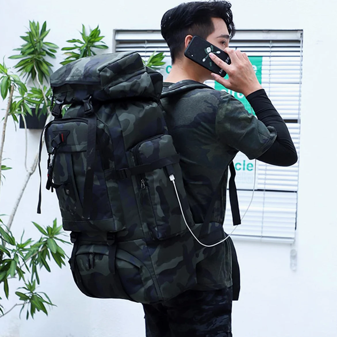A-QMZL Mochila de senderismo 80L, mochilas de senderismo, mochila de viaje, mochila para alpinismo impermeable, Daypack de escalada camping y turismo para hombre y mujer
