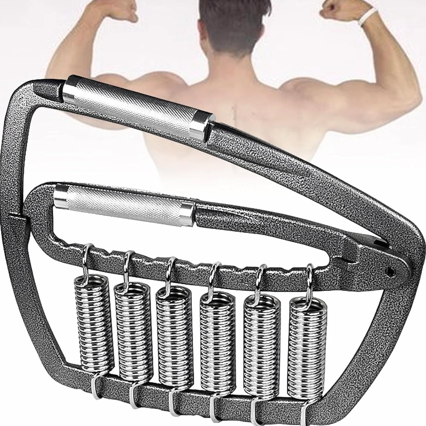 ERICAT Fortalecedor De Mano, Pinza De Acero Inoxidable con 6 Resortes Reforzados Y Mango Antideslizante, Resistencia Ajustable Y Peso Ideal para Ejercicios De Muñeca Y Antebrazo, para Deporte