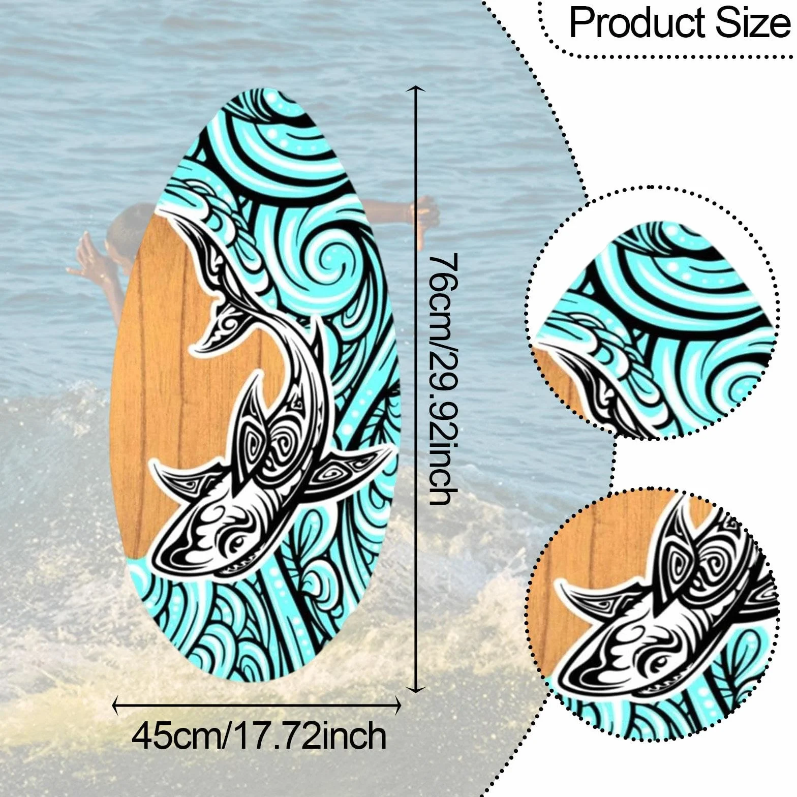 Tabla de Skimboard para Deportes Acuáticos, Playa, Arena, para Niños, Niñas, Adultos, Hombres Y Mujeres