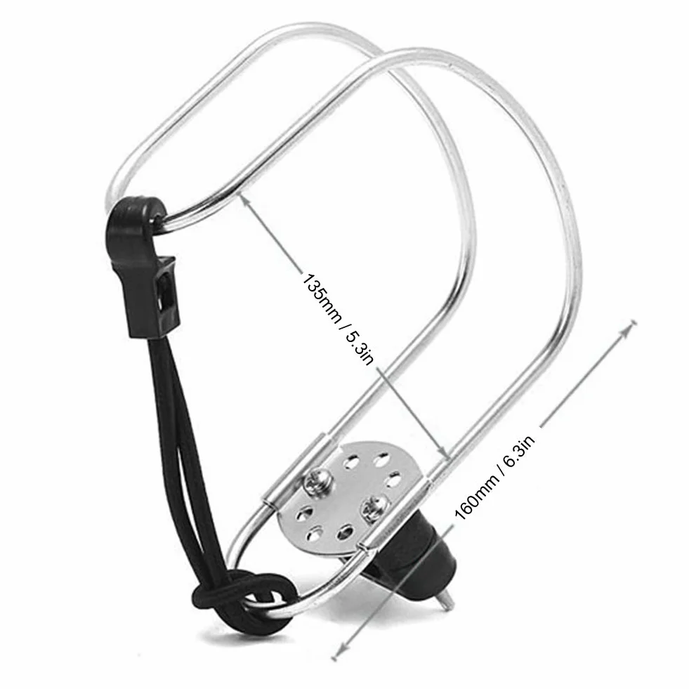 Aramox - Soporte de aro salvavidas para barco, soporte de anillo de salvavidas de acero inoxidable de 5.3 pulgadas, soporte de herradura, 135 x 160 mm