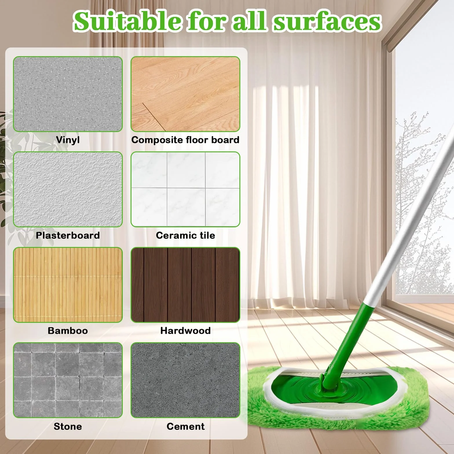 Toallitas de Microfibra para Mopa Swiffer, Paños Recambios Lavables Reutilizables 10 Unidades
