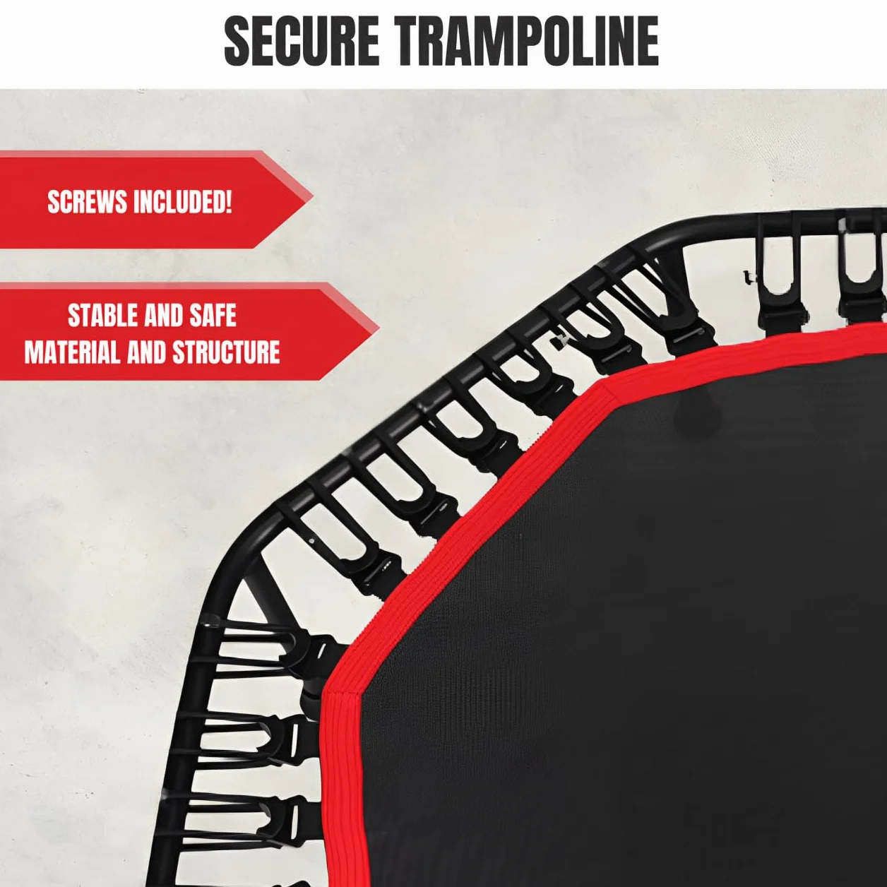 Trampolín Fitness Plegable Silencioso Ø90cm Octogonal con Apoyabrazos Ajustable para Adultos y Niños