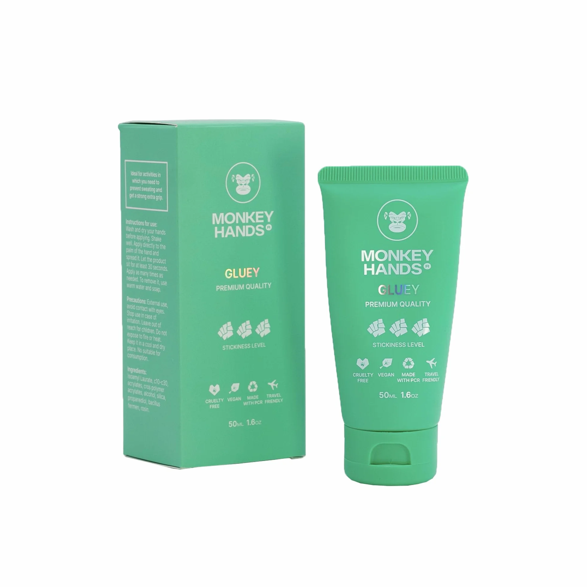 Monkeyhands Gluey Grip Gel de Súper Adherencia para Fitness y Pole Dance, Vegano, 50ml