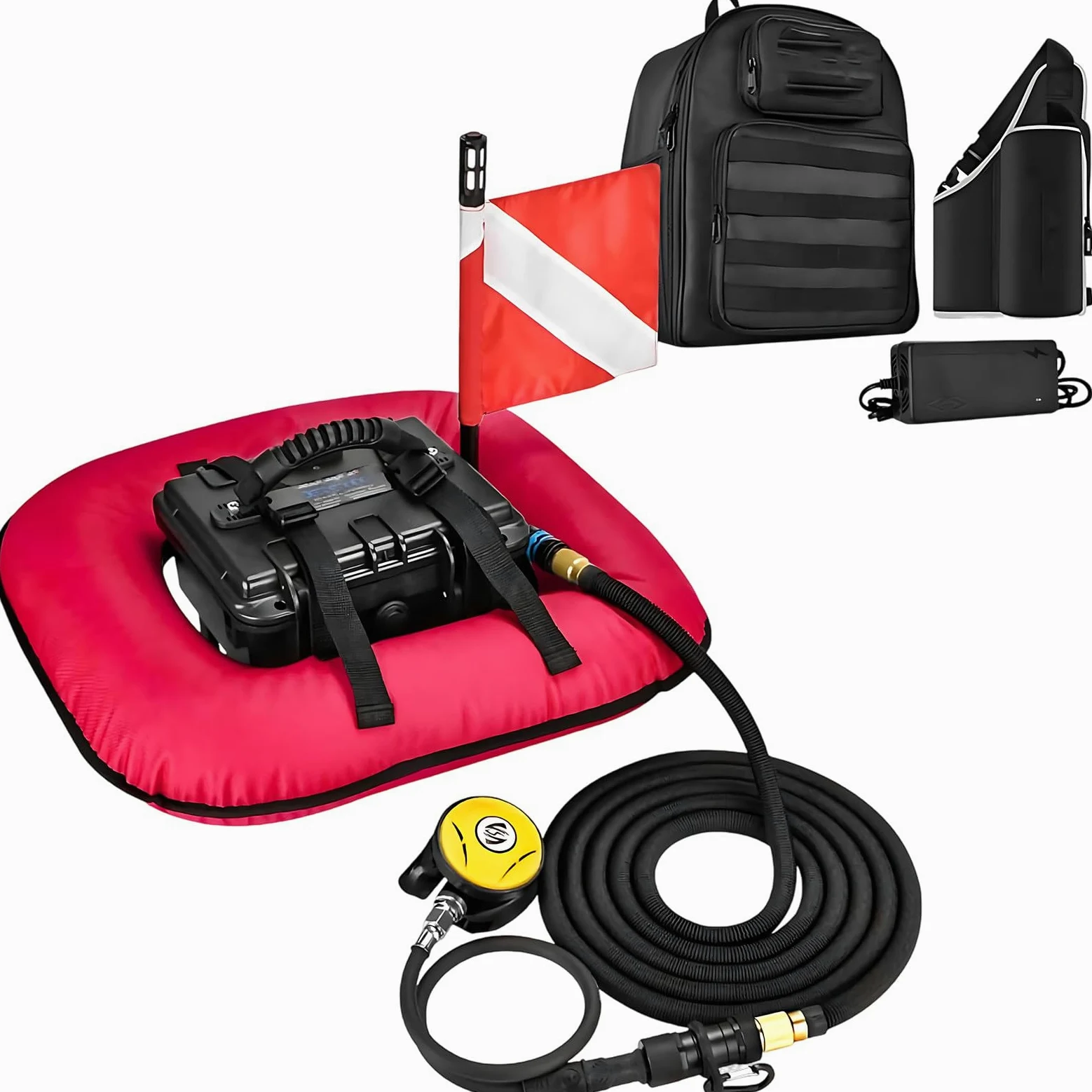 S-istema De Buceo Sin Tanque, 60-70 Min, Dispositivo De Respiración Subacuática, Profundidad Máxima De Buceo 10 M, Suministro De Aire De 52 L/Min, para Buceo Al Aire Libre Red-Basic