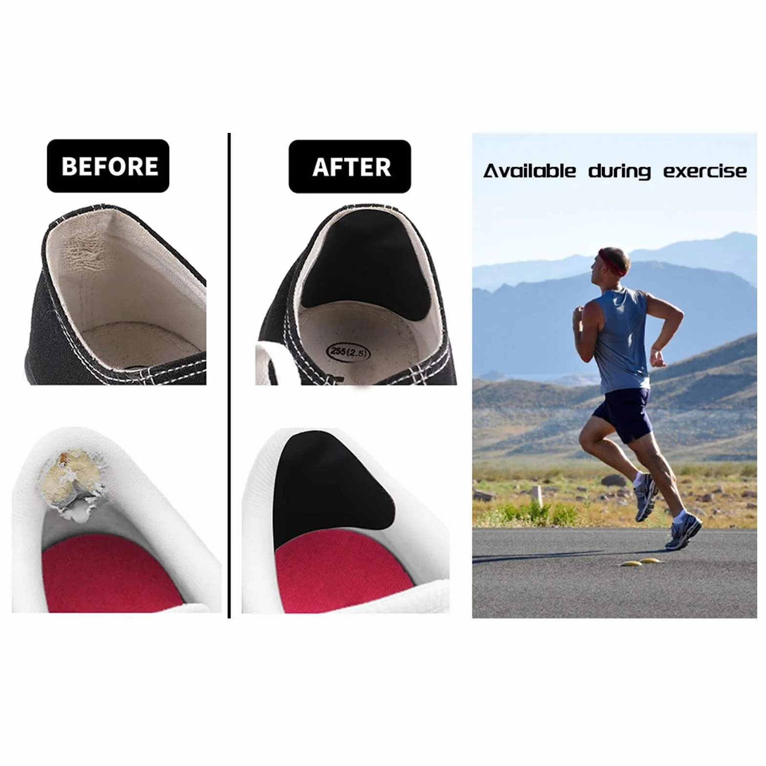 Parches para reparación de zapatillas adhesivo talón agujeros Blanco