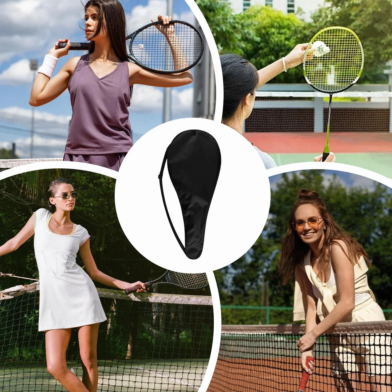 Genérico Bolsas De Tenis para Hombres - Organizador para Raquetas De Bádminton - Estuche Organizador de Tela Oxford para Tenis de Adultos