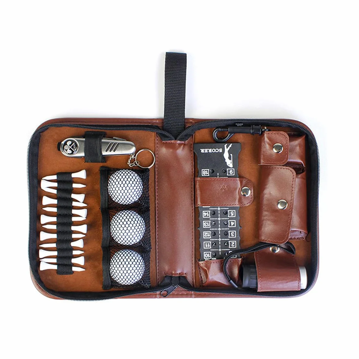 Regalos de golf para hombres y mujeres, juego de accesorios de golf con estuche de alta gama, telémetro, cepillo y tees, multifuncional.