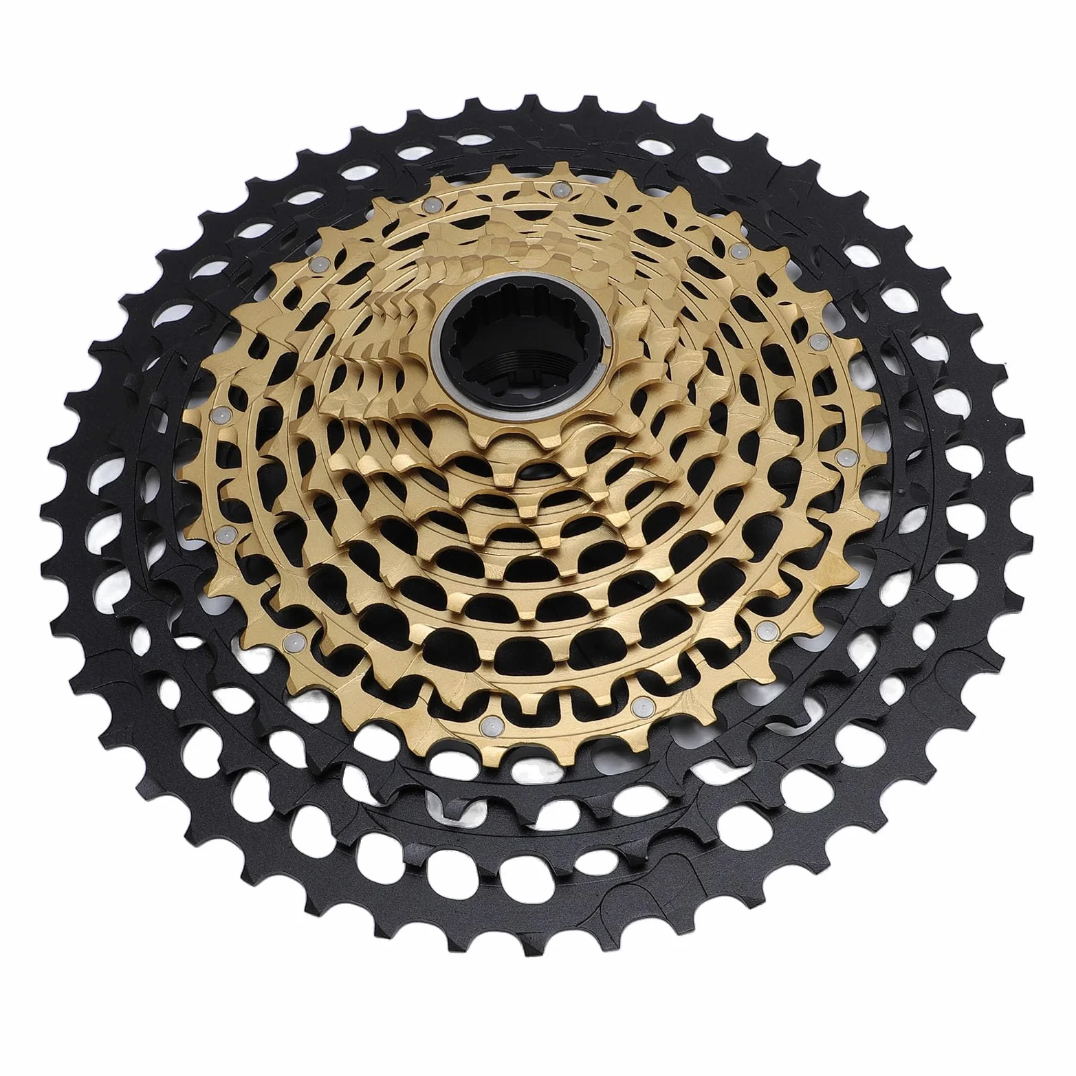 Pongnas Cassette de Bicicleta de Montaña de 12 Velocidades Compatible 10-46T CNC Aleación de Aluminio Hueca y Rueda de Acero para Trail Enduro Actualización de Transmisión Ligera