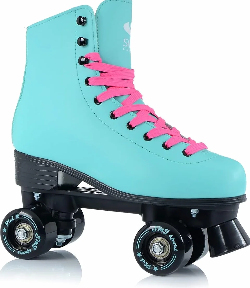 Patines clásicos Retro para Mujer, rodamientos ABEC7, Color Rosa Menta, Patines en línea, Tallas 35, 36, 37, 38, 39, 40, 41