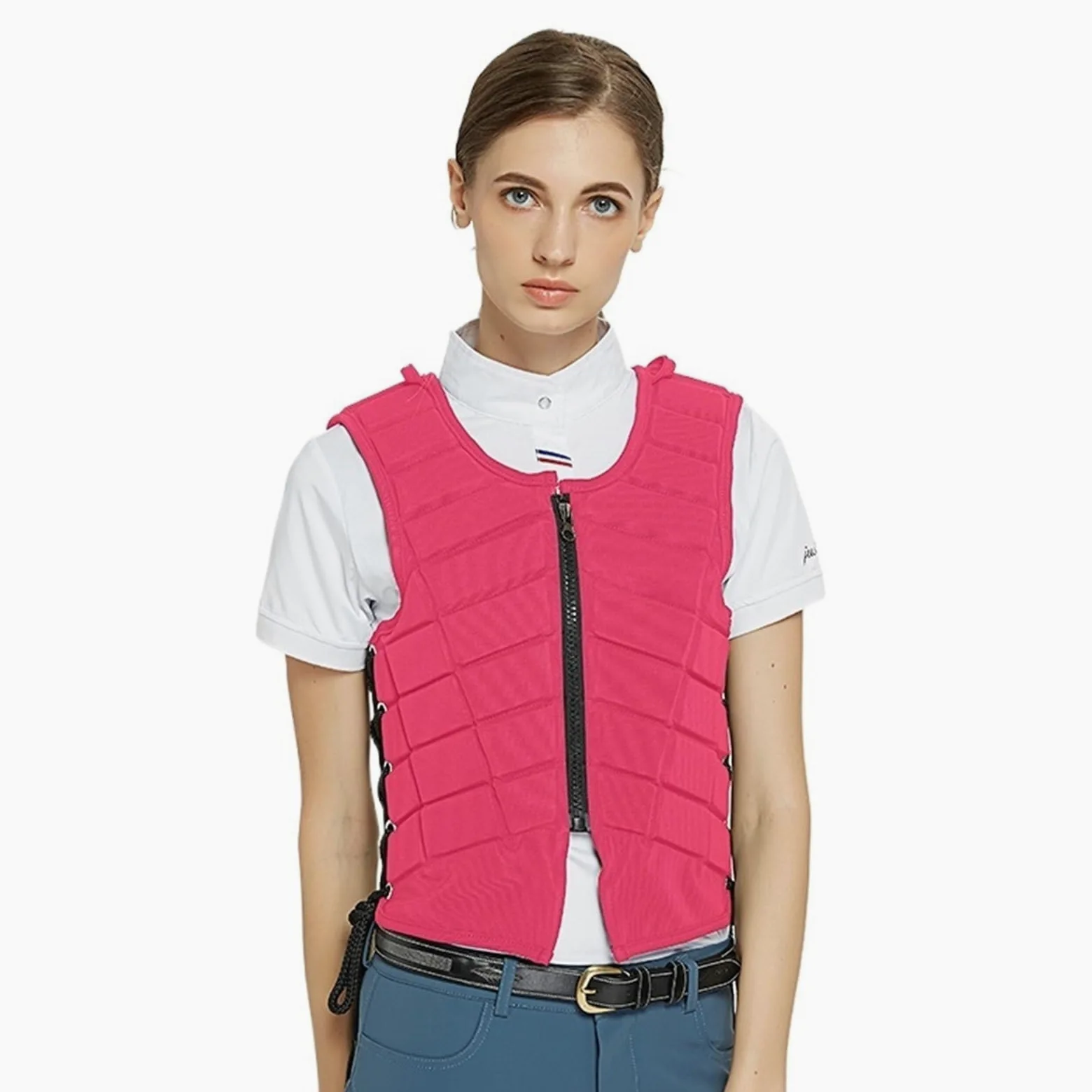 Chaleco de Equitación Chaleco Protector for equitación, Equipo de equitación, Ropa de Caballero for Adultos y niños, Ligero y Transpirable for Todas Las Estaciones.(Pink,CS)