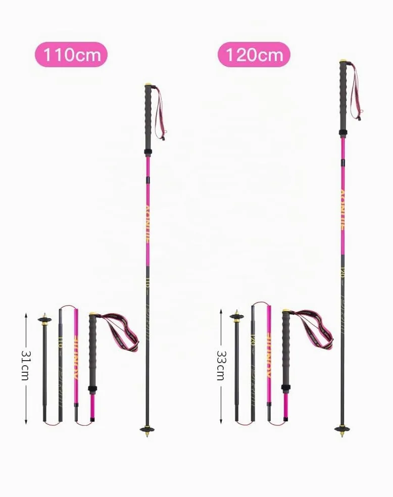 Bastones de Trekking Plegables, Ligeros, Bastones de Trial de Aluminio 110/120cm,Ultraligeros para Correr Senderismo Bastones para Caminar,AONIJIE (120CM)