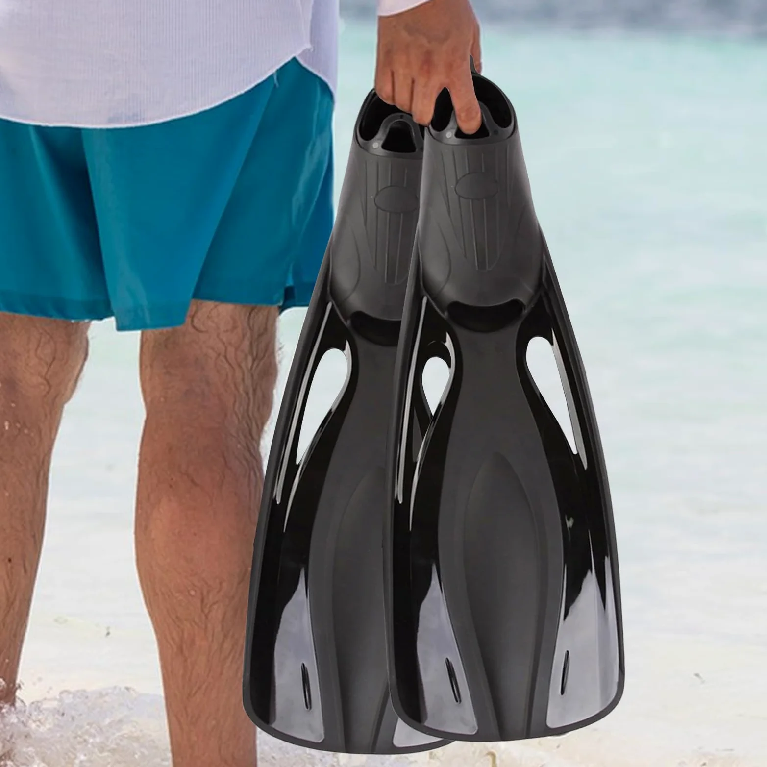 Aletas para natación para adultos, aletas de buceo para adultos, 1 par de tamaño de viaje, equipo deportivo para actividades acuáticas para piscina, mar