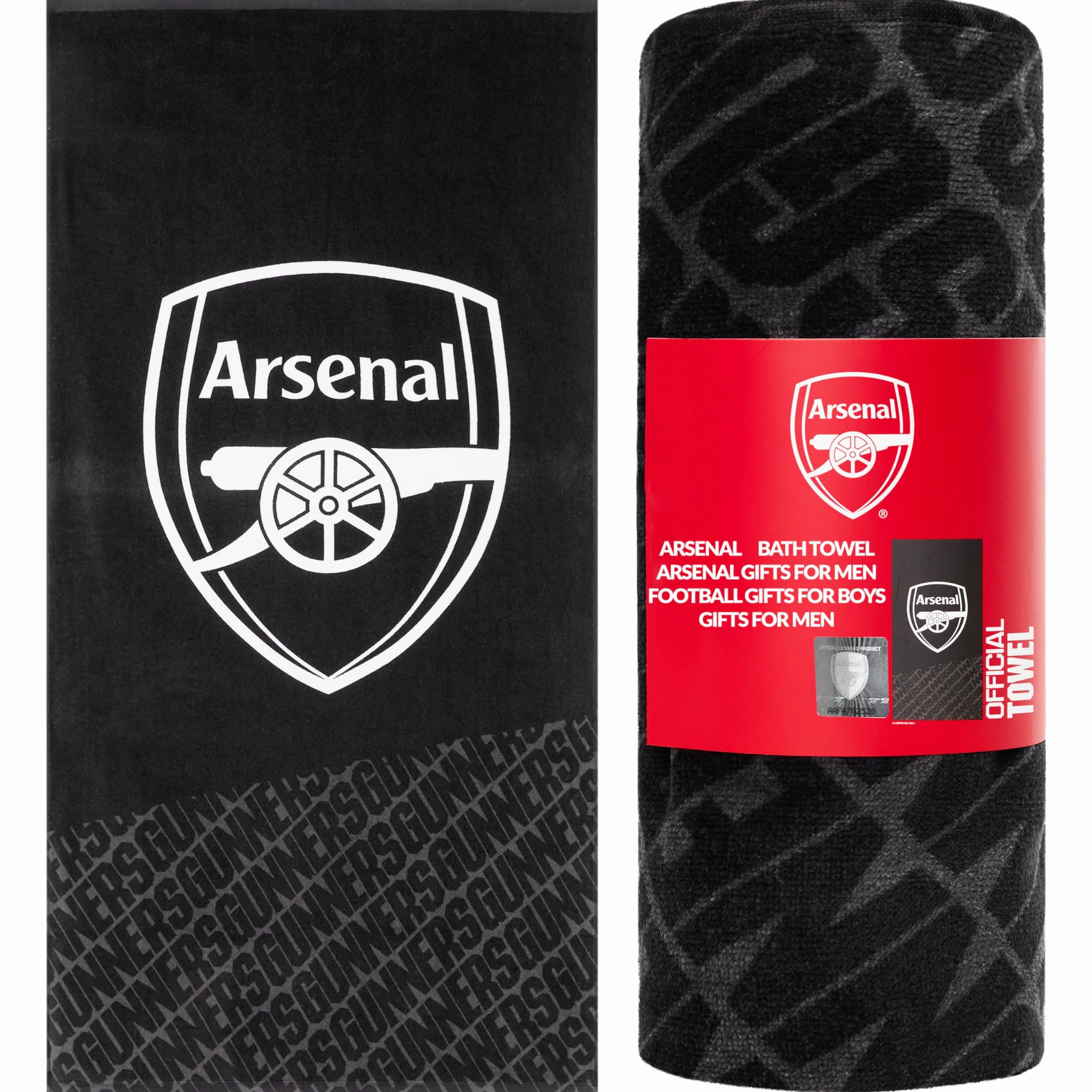 Arsenal F.C. Toalla de algodón 100% secado rápido escudo fútbol 137 cm