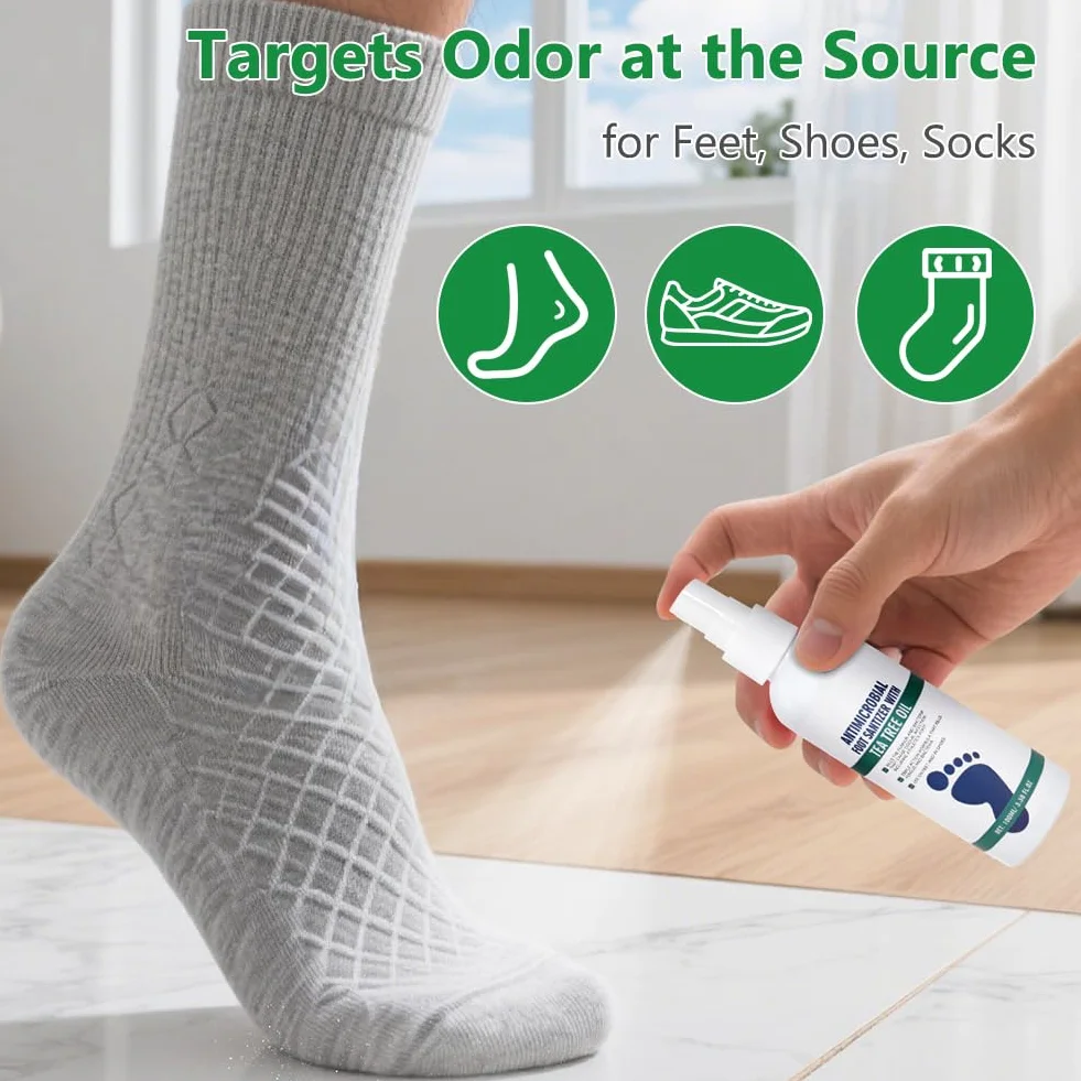 AOOWU Spray Purificante de Pies Fungicida Antiséptico para Micosis y Control de Olor