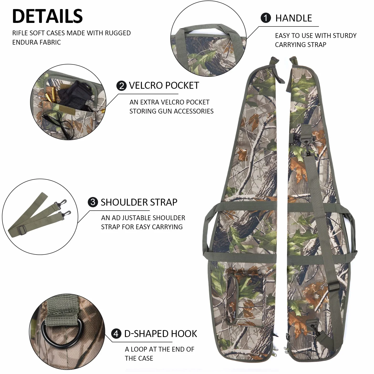 AUMTISC Estuches Blandos para Rifles Estuche Largo para una Sola Pistola para Escopeta o Rifle Estuches para Armas de Fuego de Tiro al Aire Libre con Acolchado de Espuma Estuche para Pistola clásico