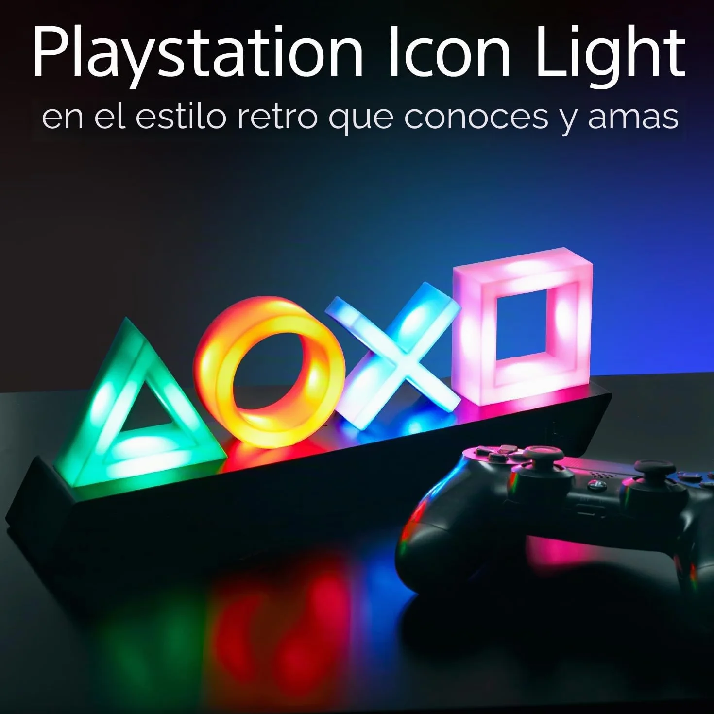PlayStation Iconos Luz Lámpara Oficial 3 Modos Decoración Gamer Reactiva Sonido