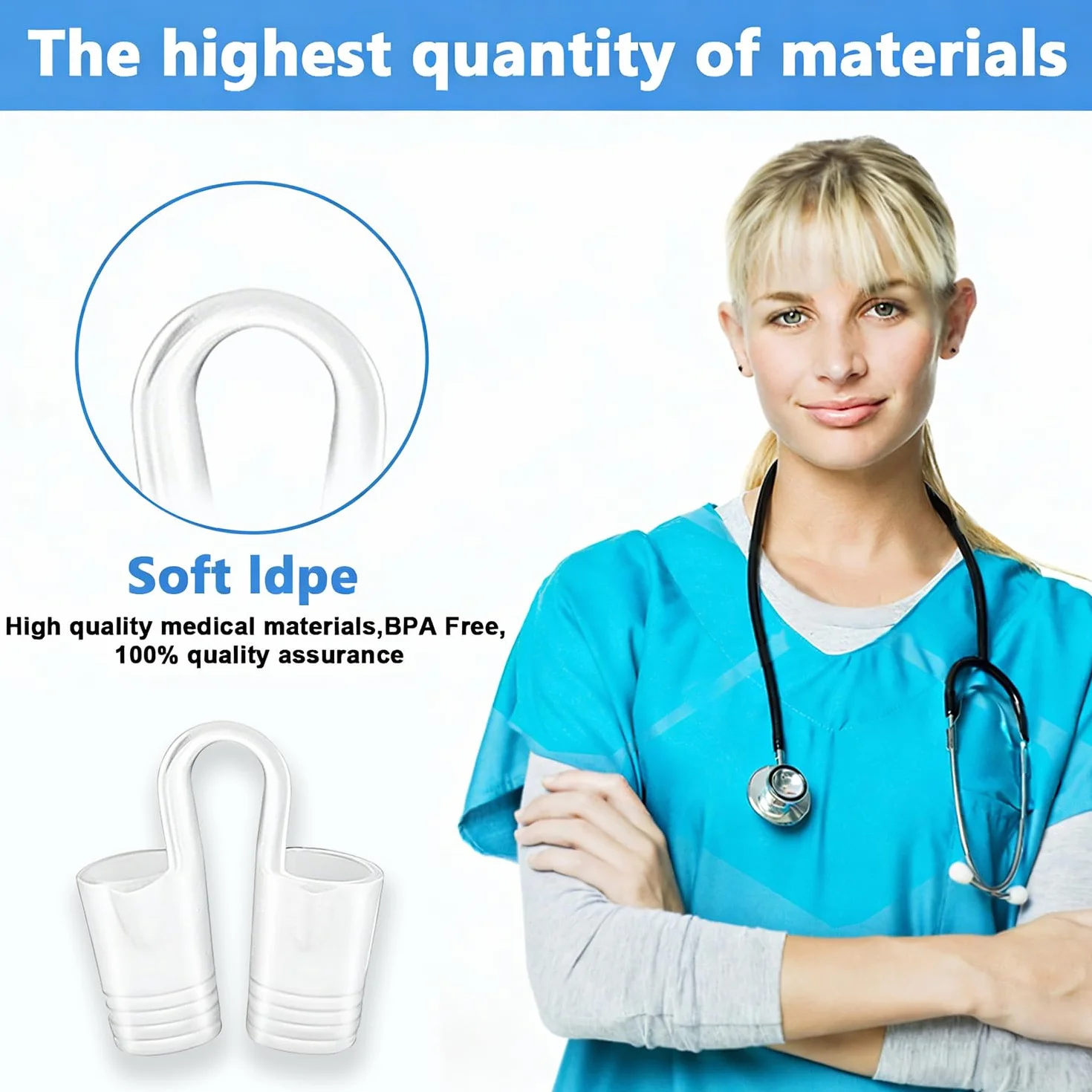Dilatador Nasal Silicona 8 Piezas Antironquidos Reutilizable Mejorar el Sueño