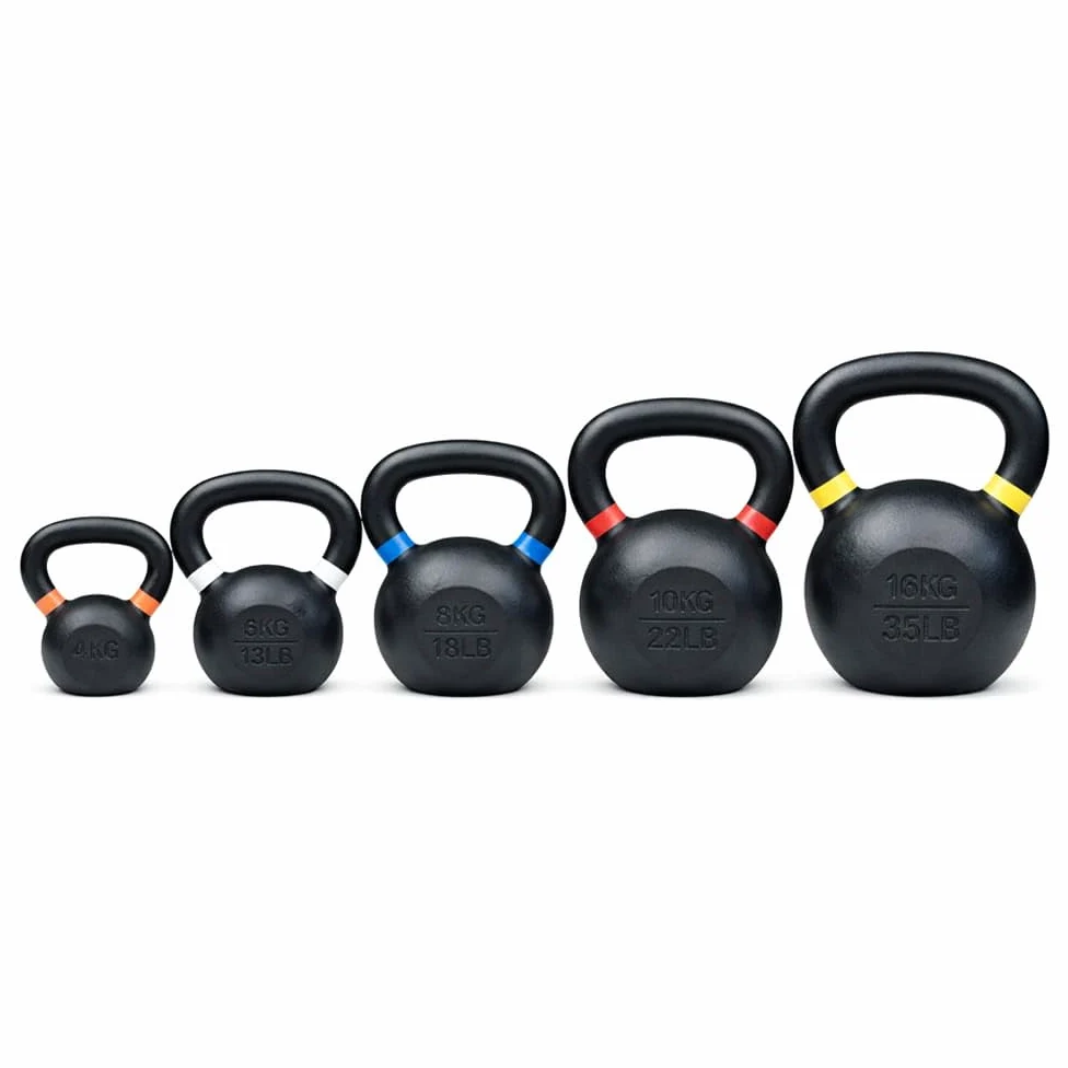 Set Kettlebells Hierro Fundido 4-16 kg | Pesas Rusas Cast Iron | Entrenamiento Funcional y Fuerza