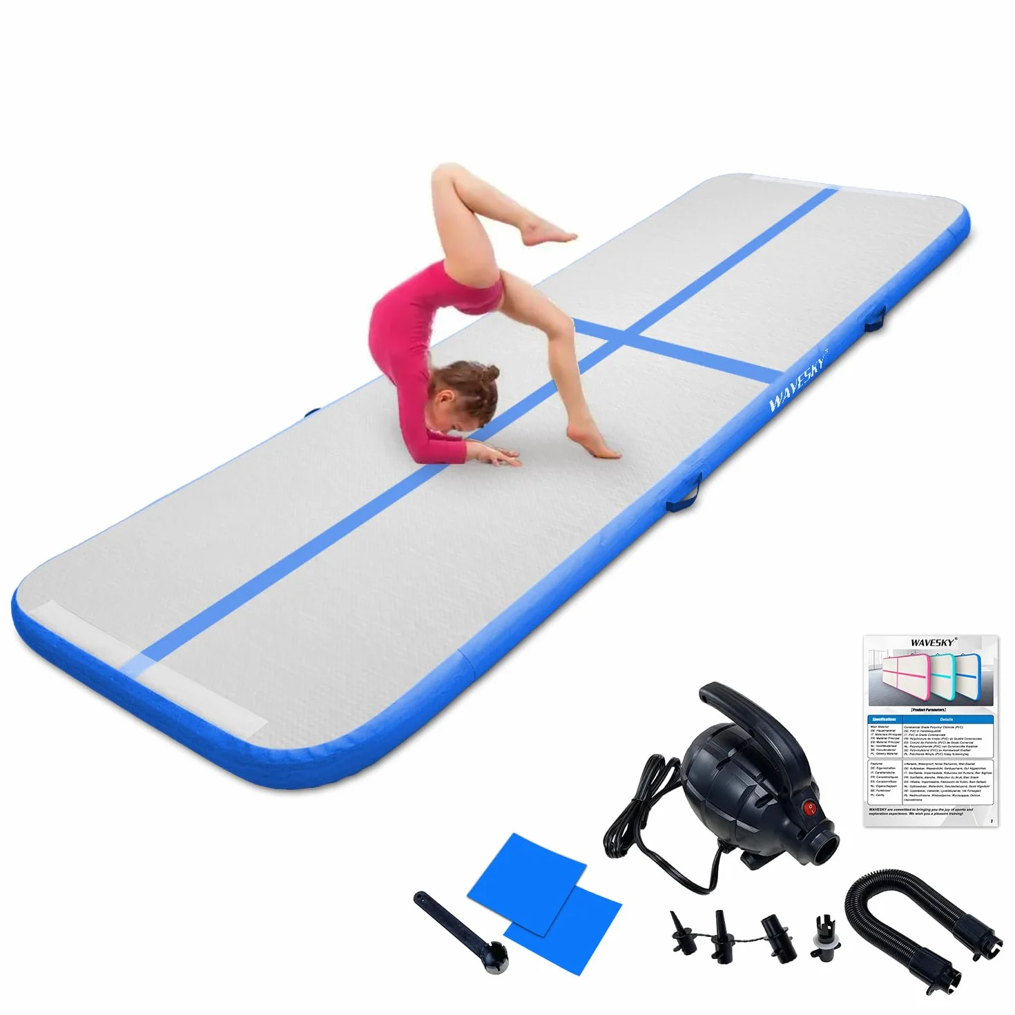 Esterilla hinchable de aire 10 cm antideslizante fitness yoga 3 m/4 m/5 m