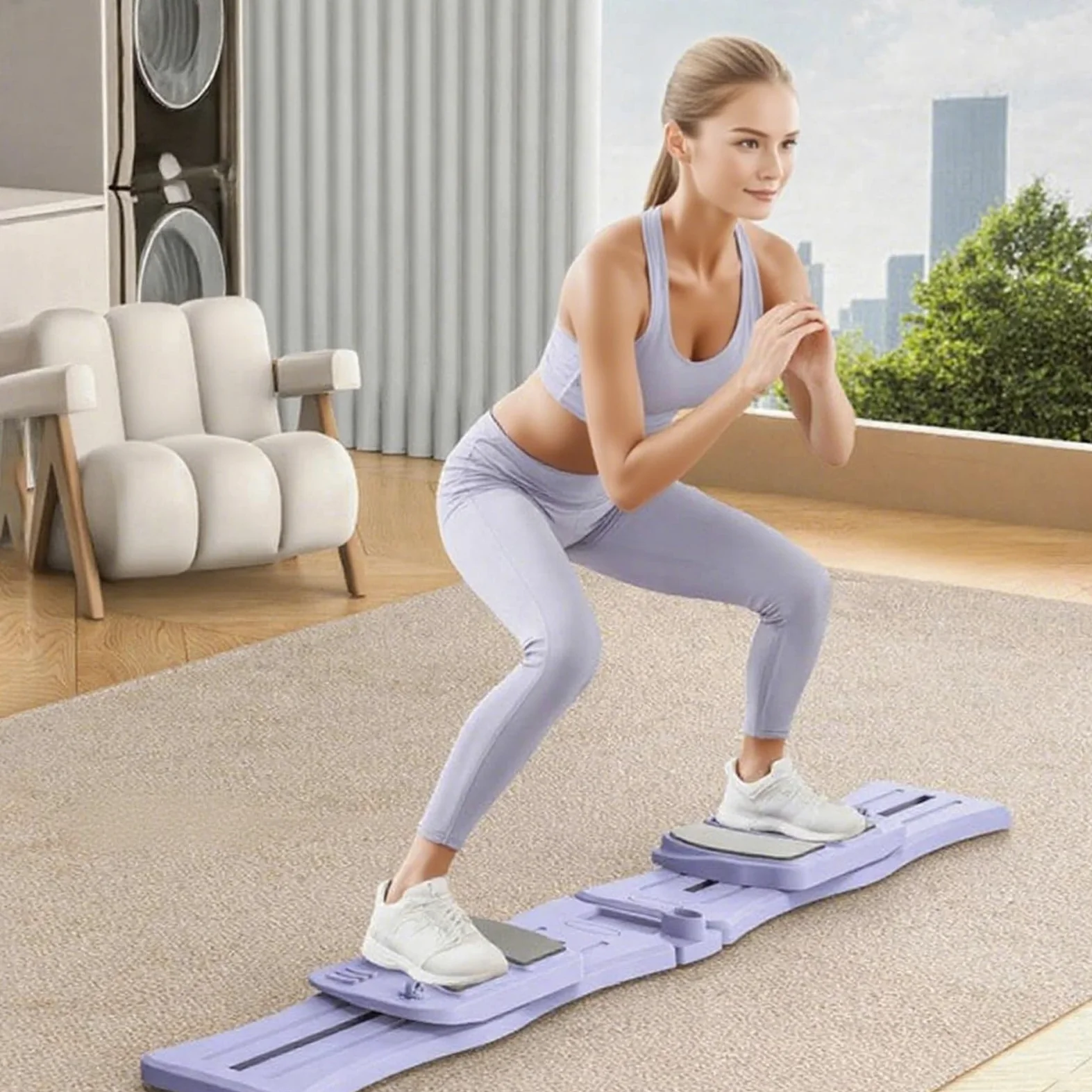 Tabla para Pilates Reformer, Tabla de Ejercicios Abdominales, Accesorio Gimnasio Portátil y Resistente, Equipo Entrenamiento Abdominales Antideslizante Ergonómica
