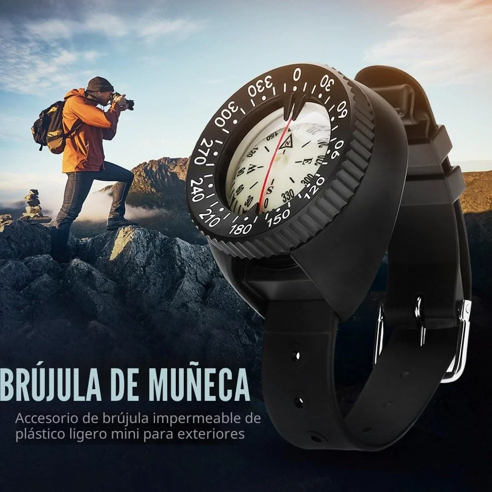 Reloj de Buceo con Brújula, Impermeable 50M, Alta Precisión para Senderismo, Ciclismo, Camping y Navegación Submarina