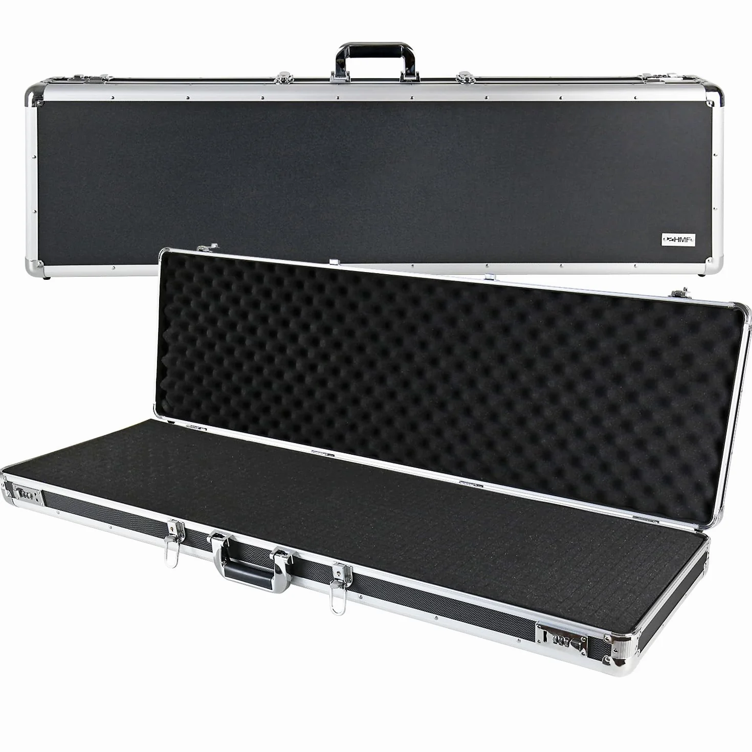 HMF 14405-02 Maleta de Aluminio para Armas y Rifles con Espuma | 117 x 36 x 12 cm | Negro