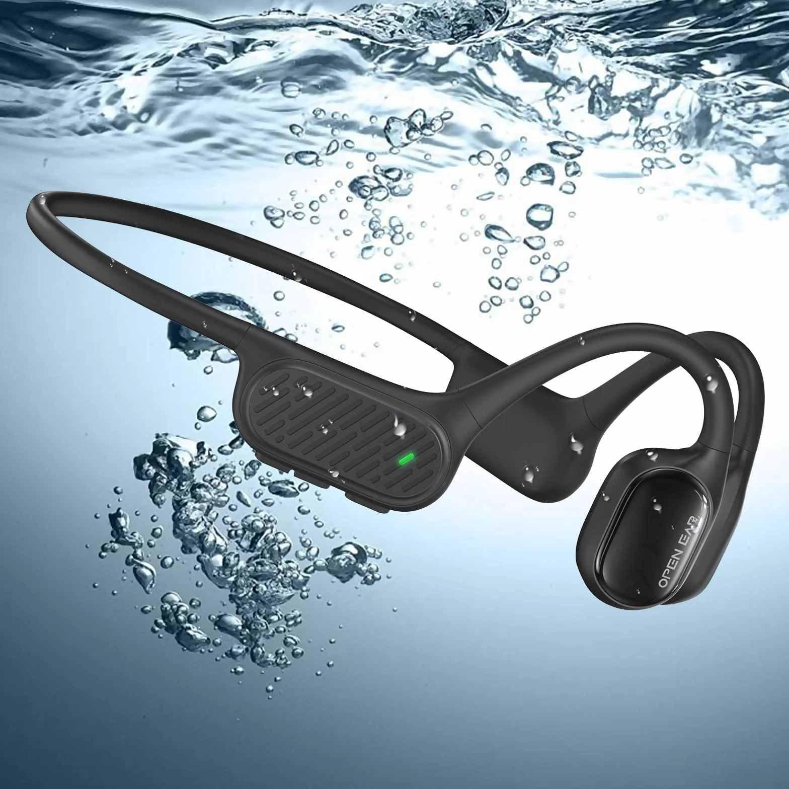 Auriculares de sonido huesos, Bluetooth 5.3, IP68, impermeables, para nadar con micrófono, conducción ósea, auriculares con reproductor de MP3, 32 GB, para correr, ciclismo, natación